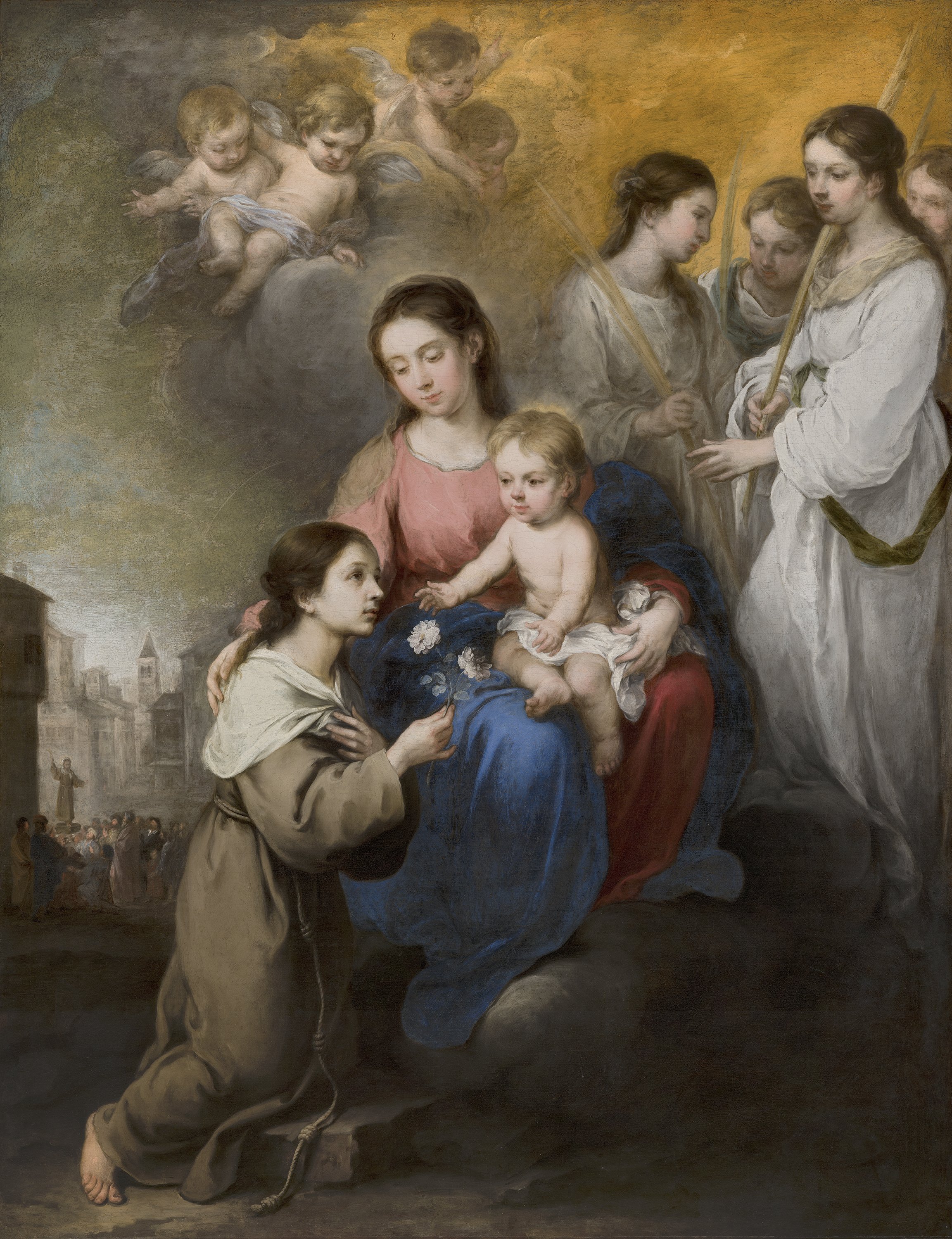 La Virgen y el Niño con santa Rosa de Viterbo Murillo, Bartolomé Esteban. Museo Nacional Thyssen-Bornemisza