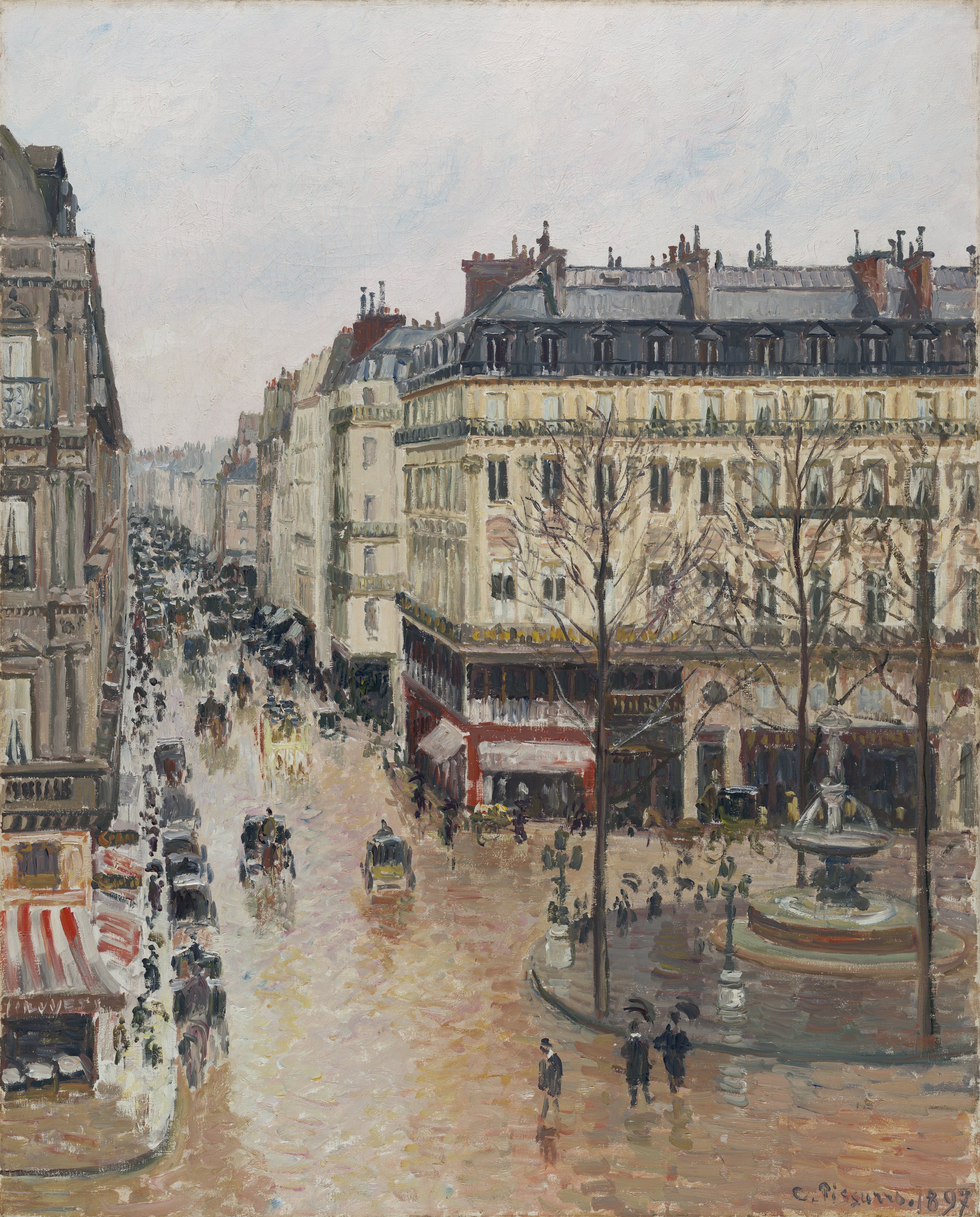 Rue Saint-Honoré por la tarde. Efecto de lluvia. Camille Pissarro