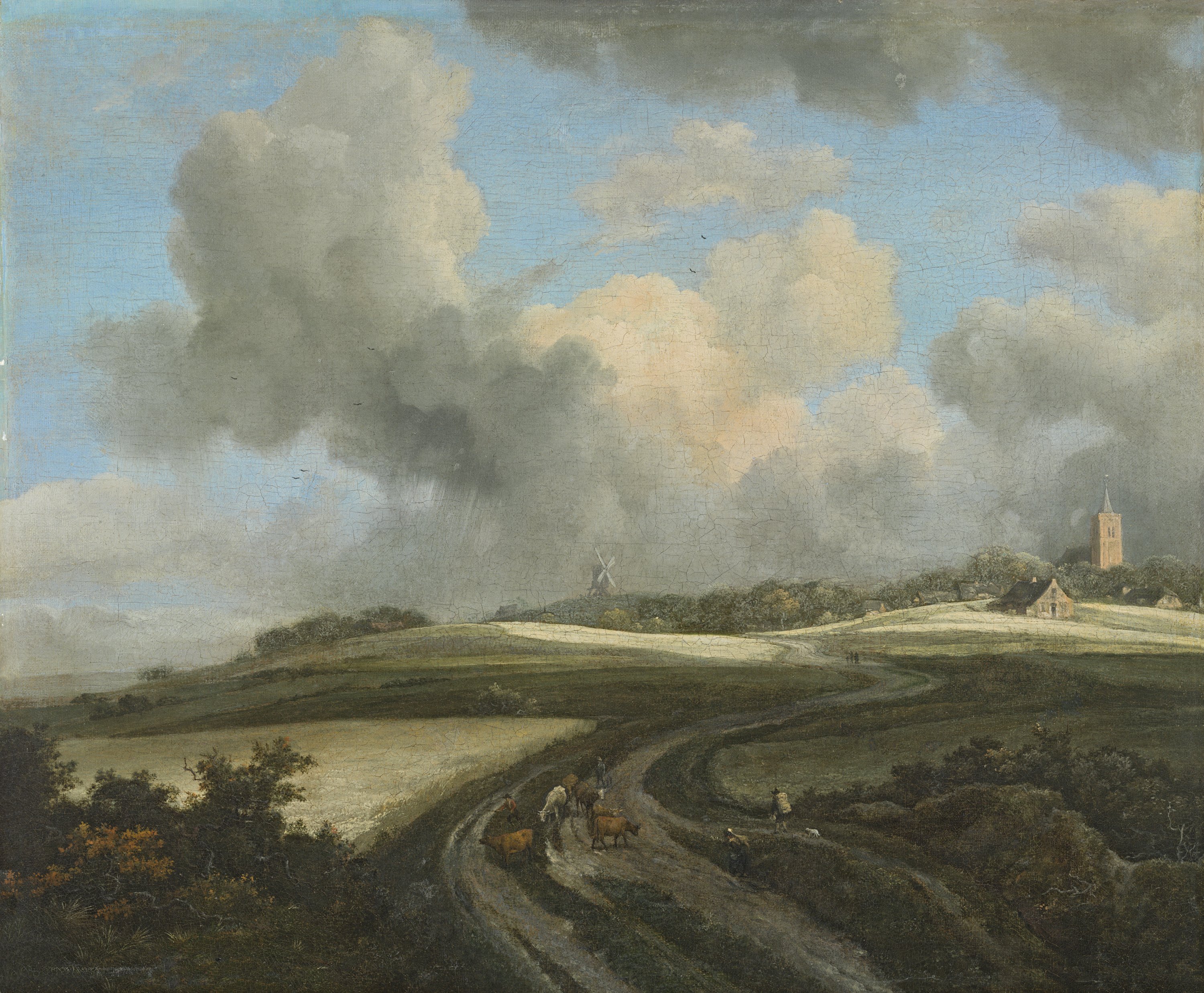 Jacob Isaacksz. van Ruisdael. Camino atravesando campos de cereal cerca de Zuider Zee