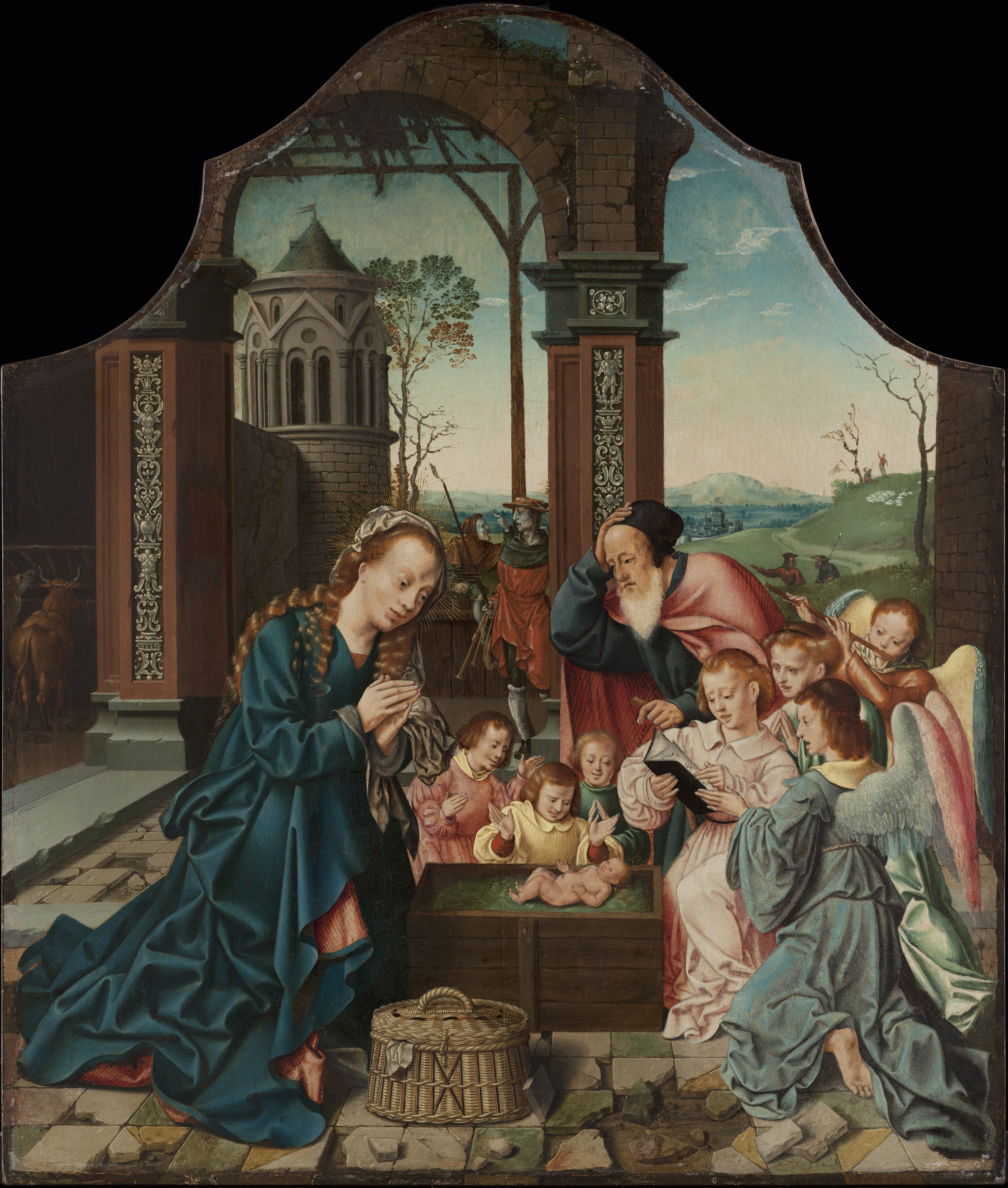 La Adoración del Niño. Bartholomäus El Viejo Bruyn