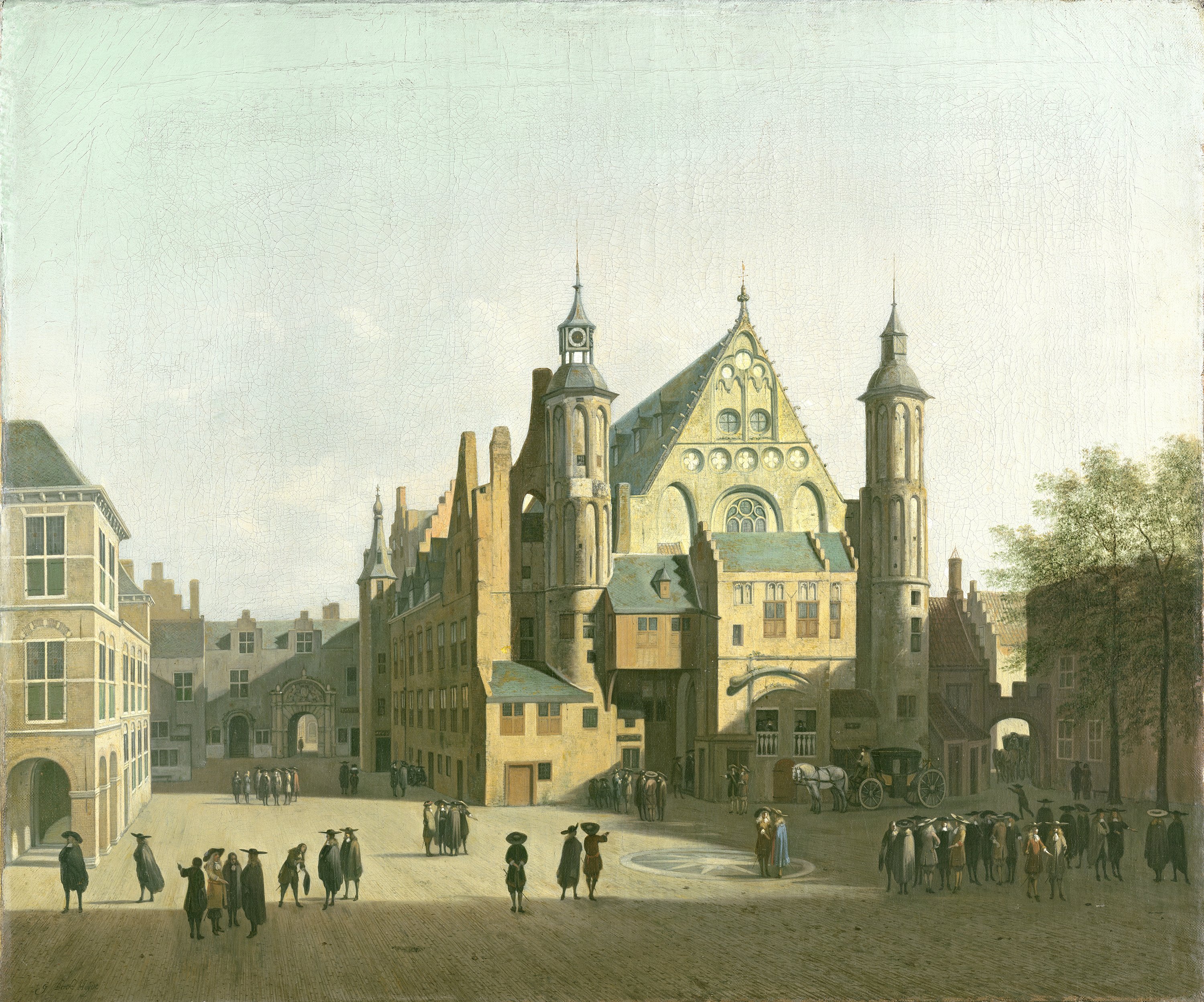 Vista de Binnenhof, La Haya. Gerrit Adriaensz. Berckheyde