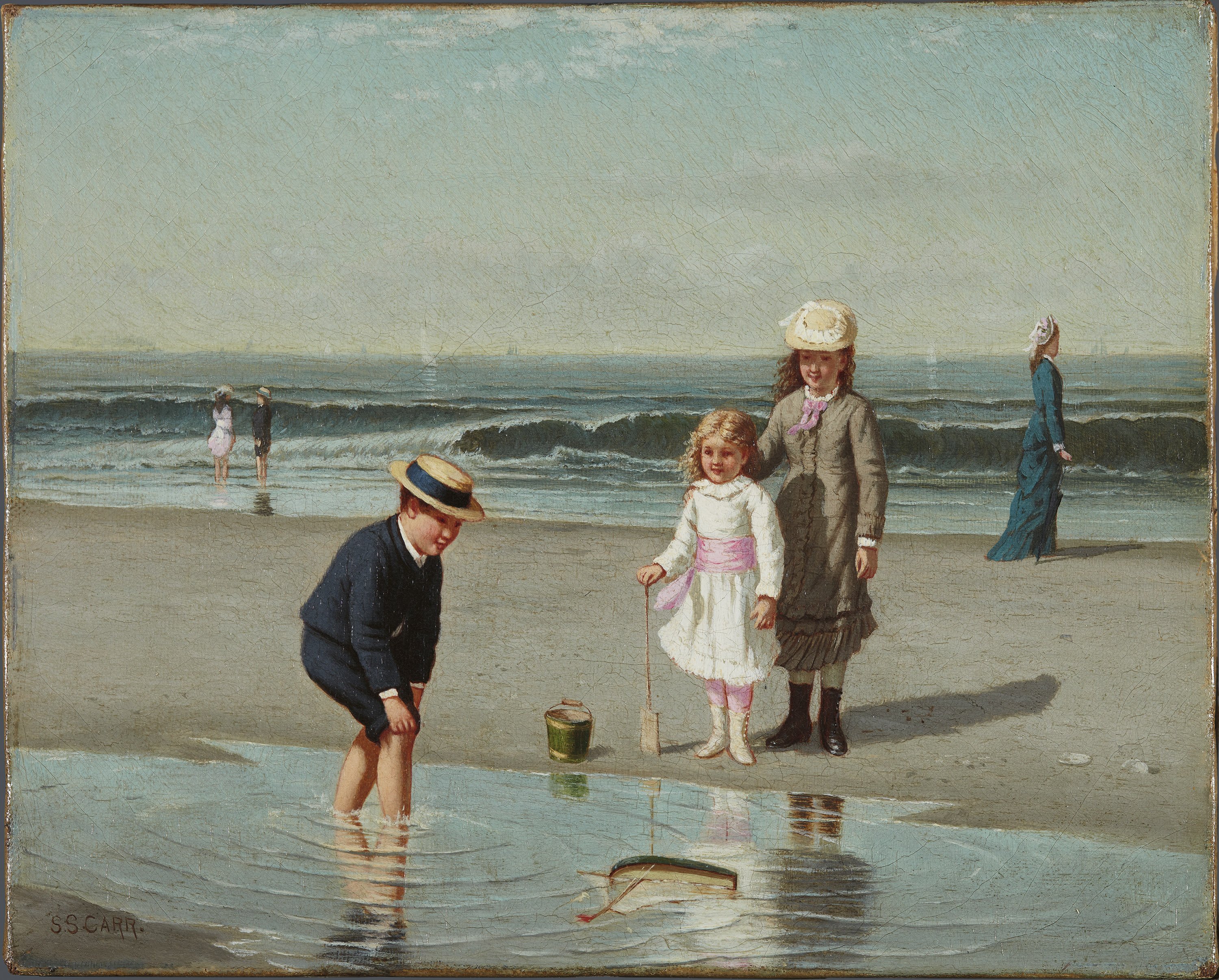 Children on the Beach. Niños en la playa, c. 1879-1881