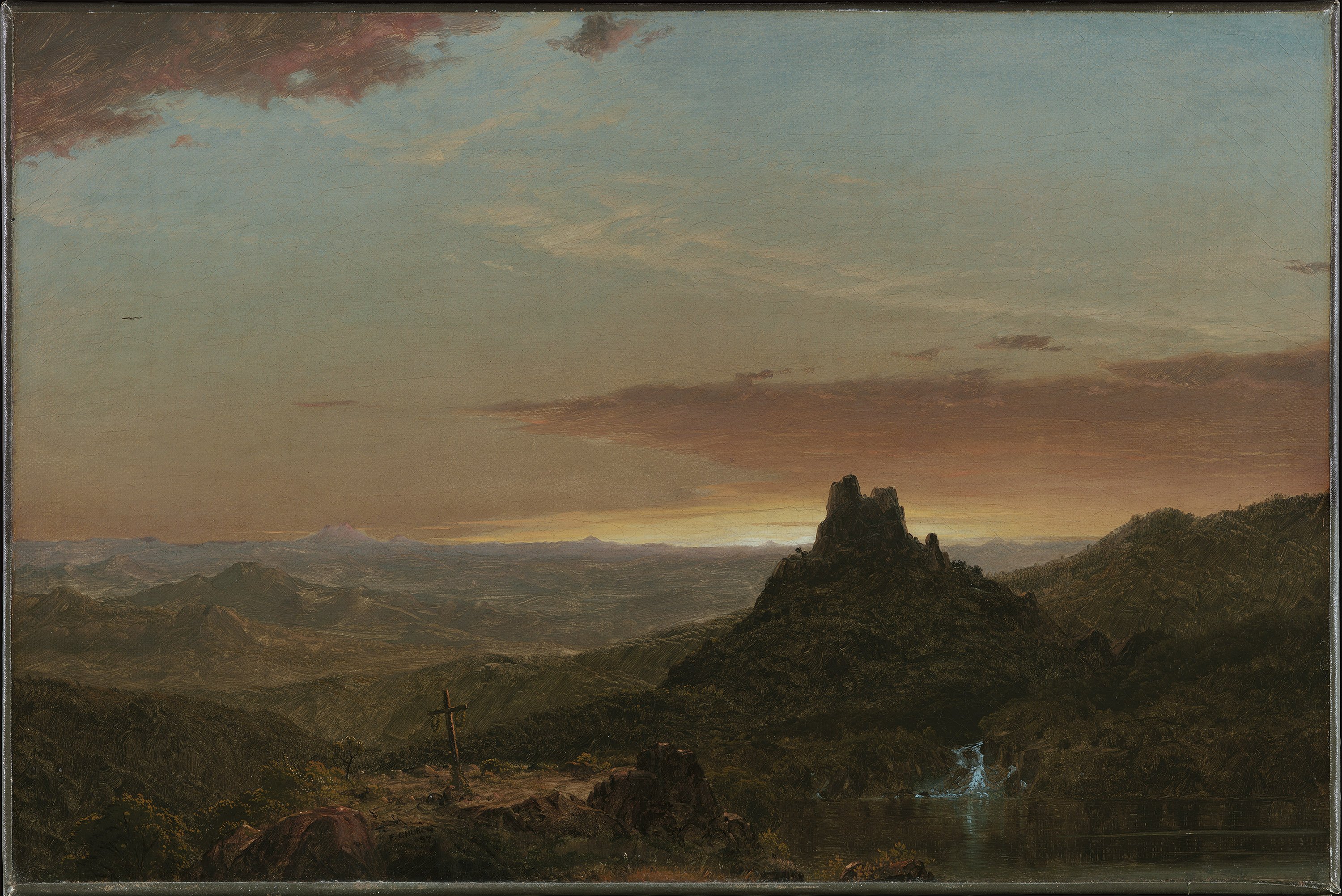 Cross in the Wilderness. Cruz en un paisaje agreste, 1857