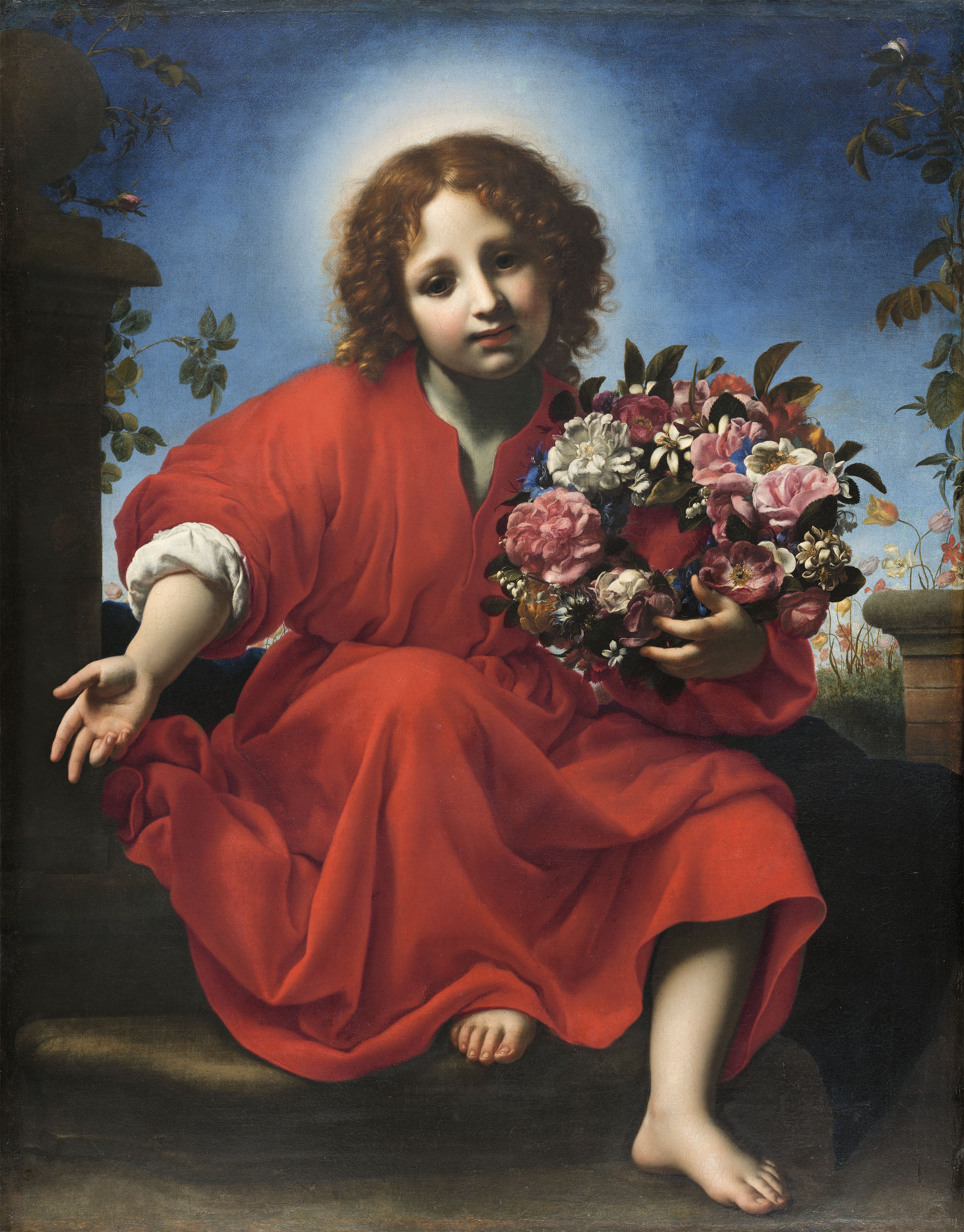 The Infant Christ with a Floral Wreath. El Niño Jesús con una corona de flores, 1663