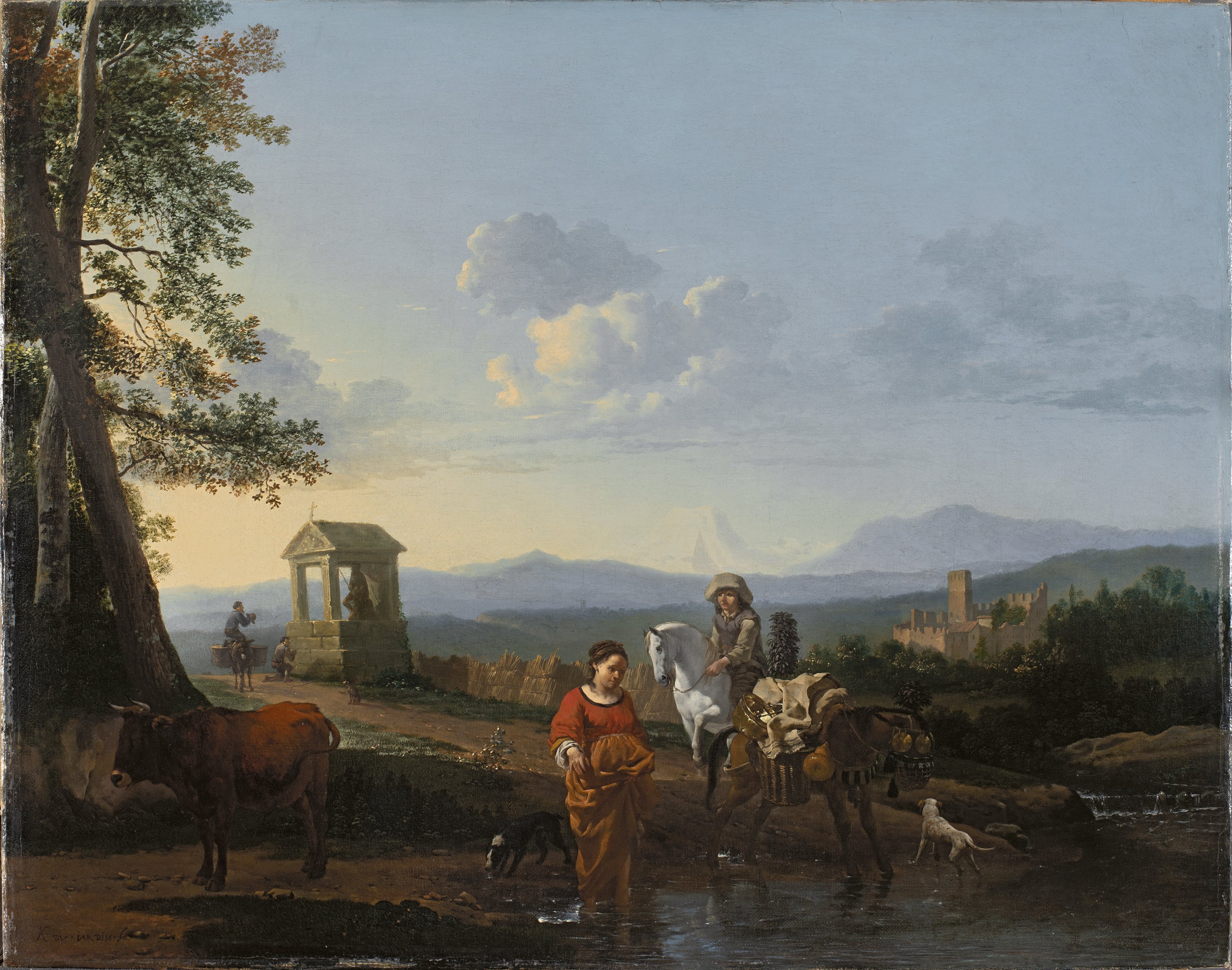 Italianate Landscape with Peasants and Animals