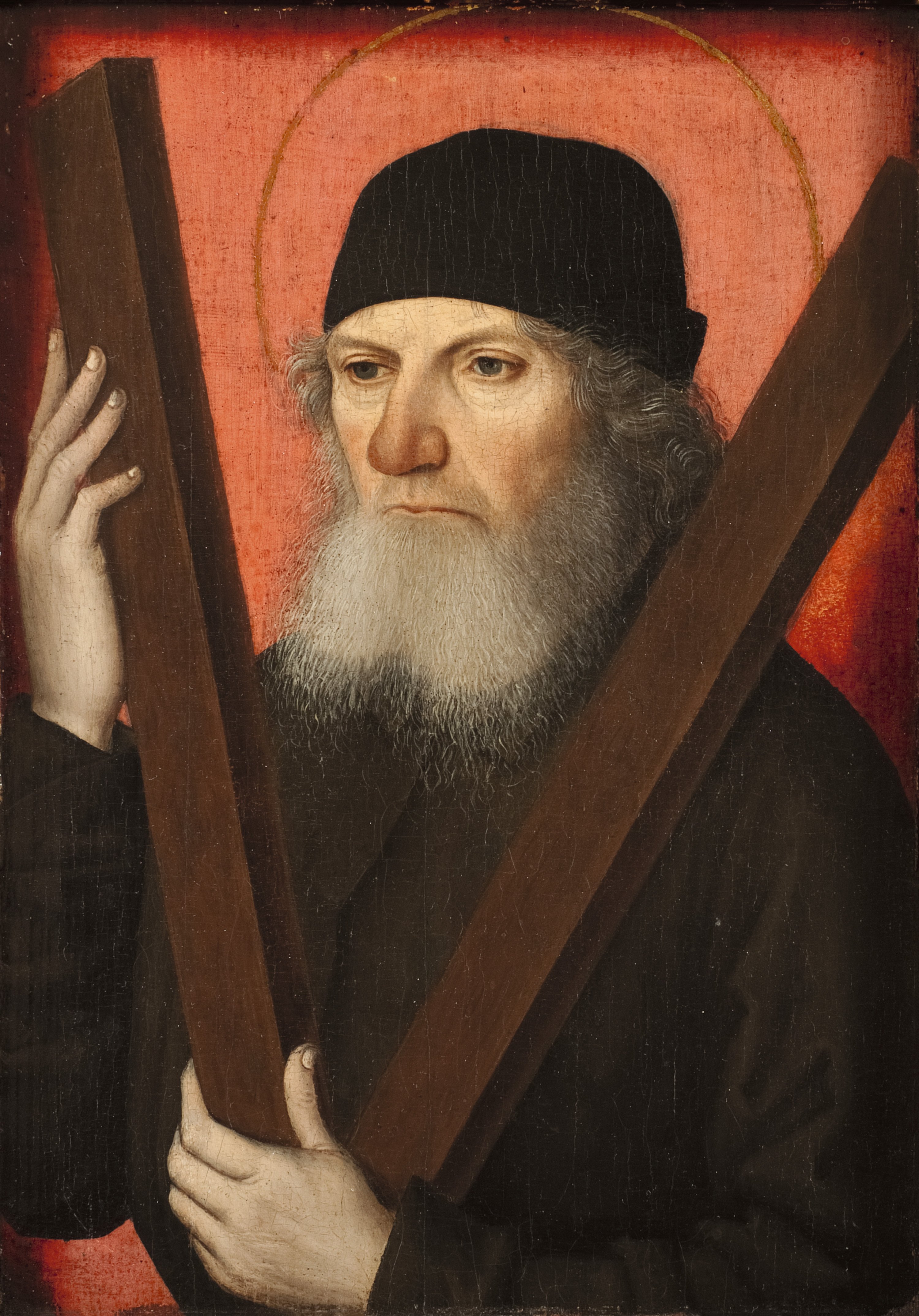Portrait of a Man as Saint Andrew (front). Retrato de un hombre como san Andrés (anverso), c. 1480