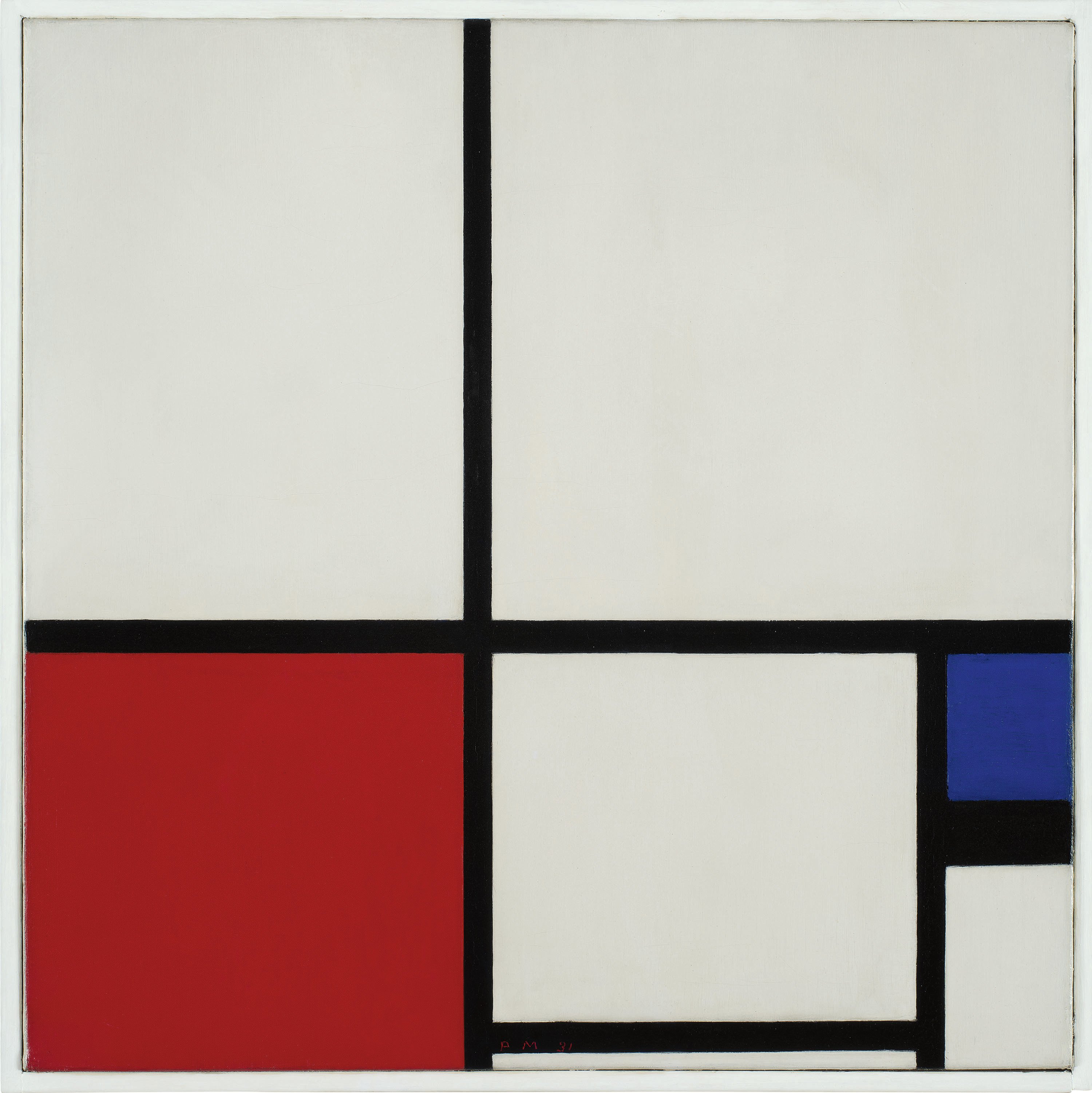 Composition in Colours / Composition No. I with Red and Blue. Composición de colores / Composición nº I con rojo y azul, 1931