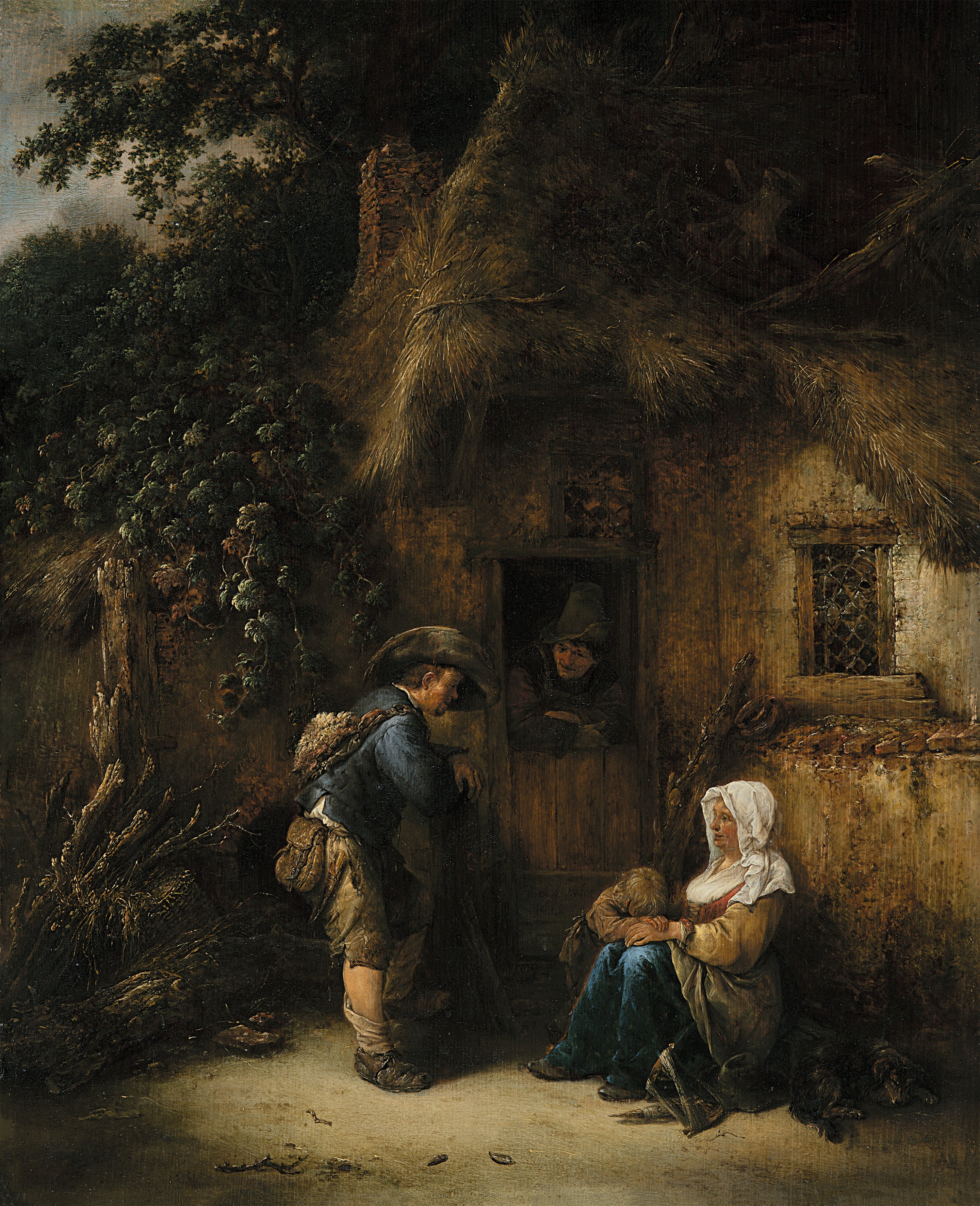 Traveller at a Cottage Door. Caminante a la puerta de una cabaña, 1649