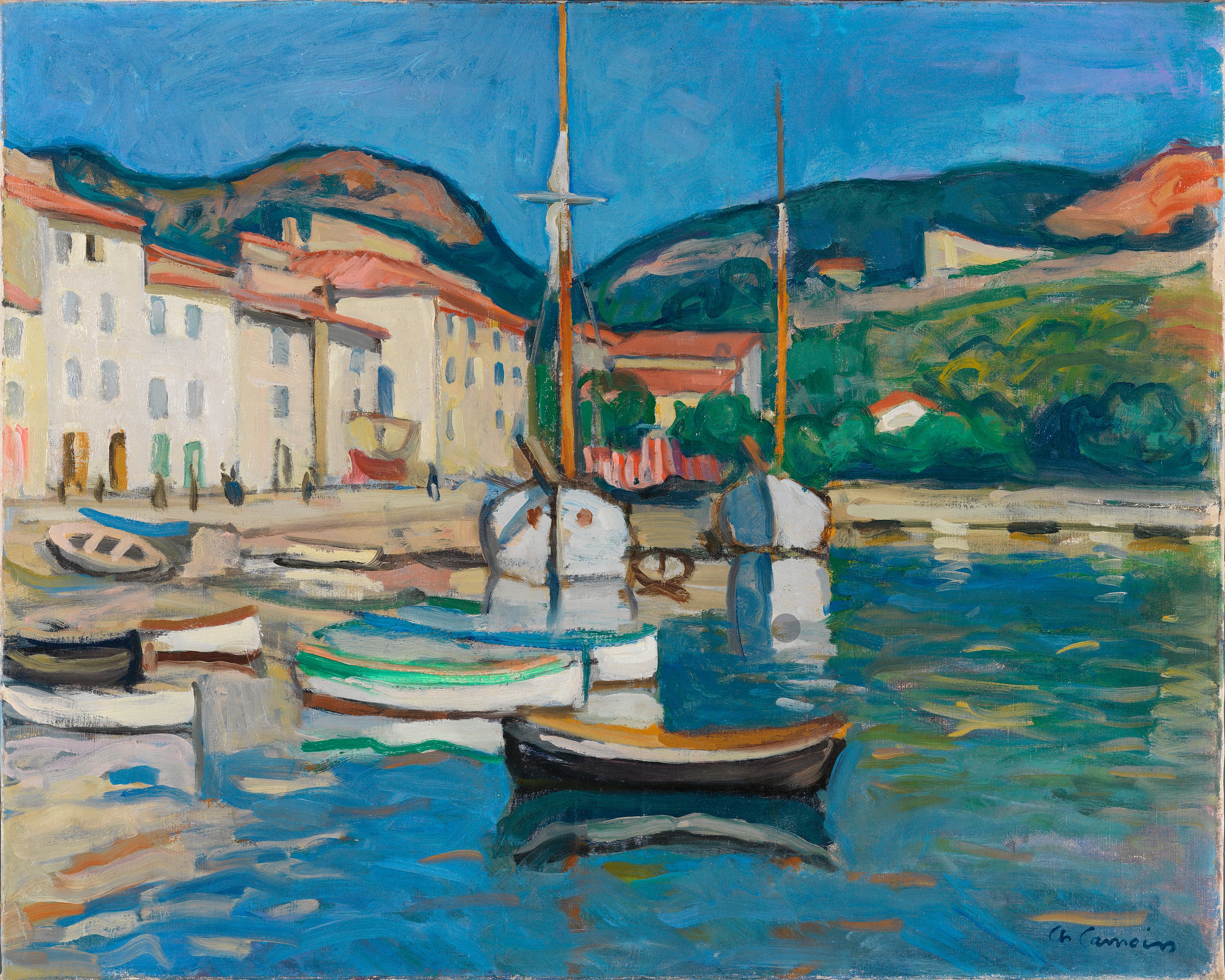 Harbour of Cassis with Two Tartanes. Puerto de Cassis con dos tartanas, c. 1905