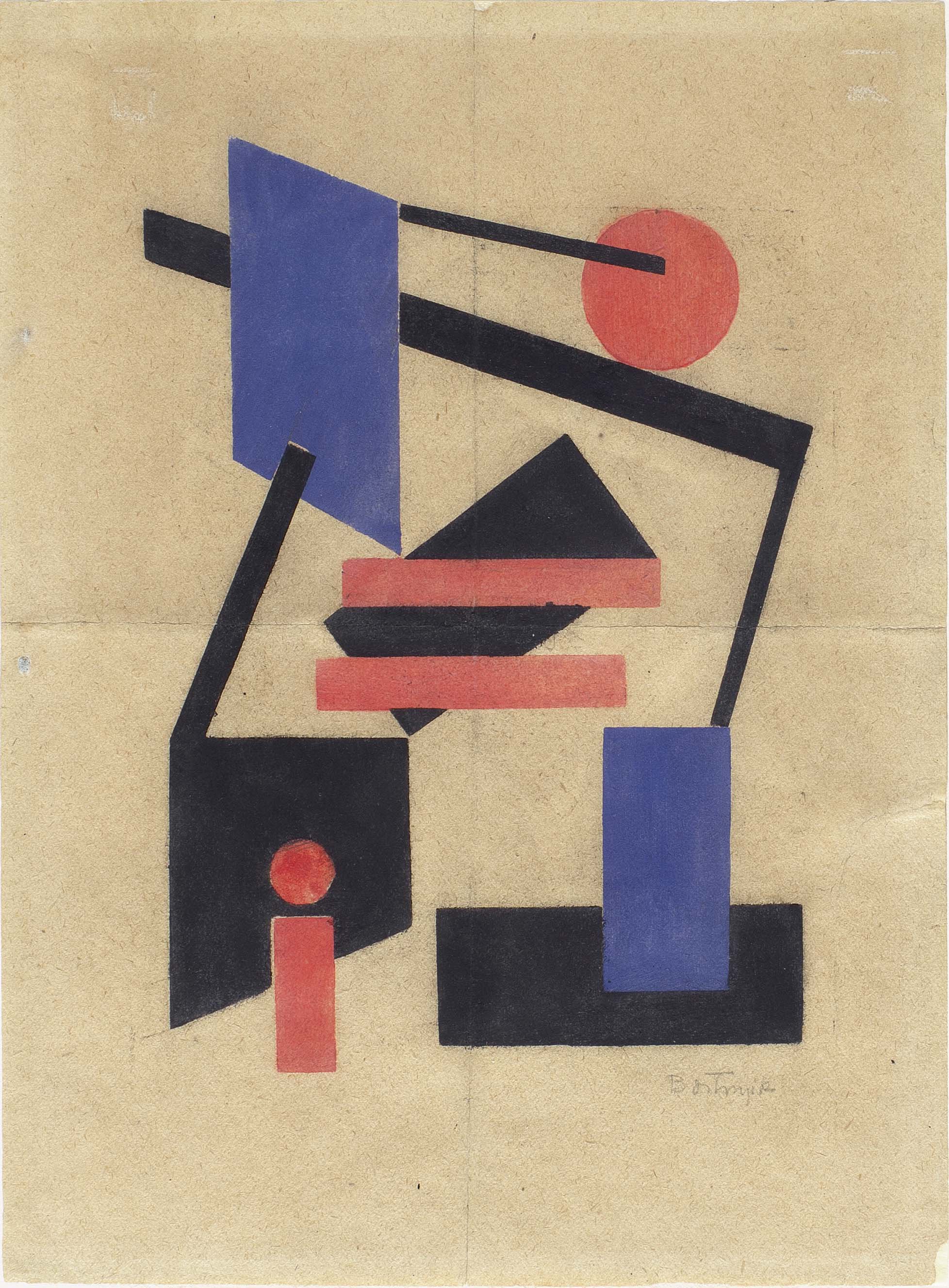 Composición II, Rosa y Azul. Sándor Bortnyik