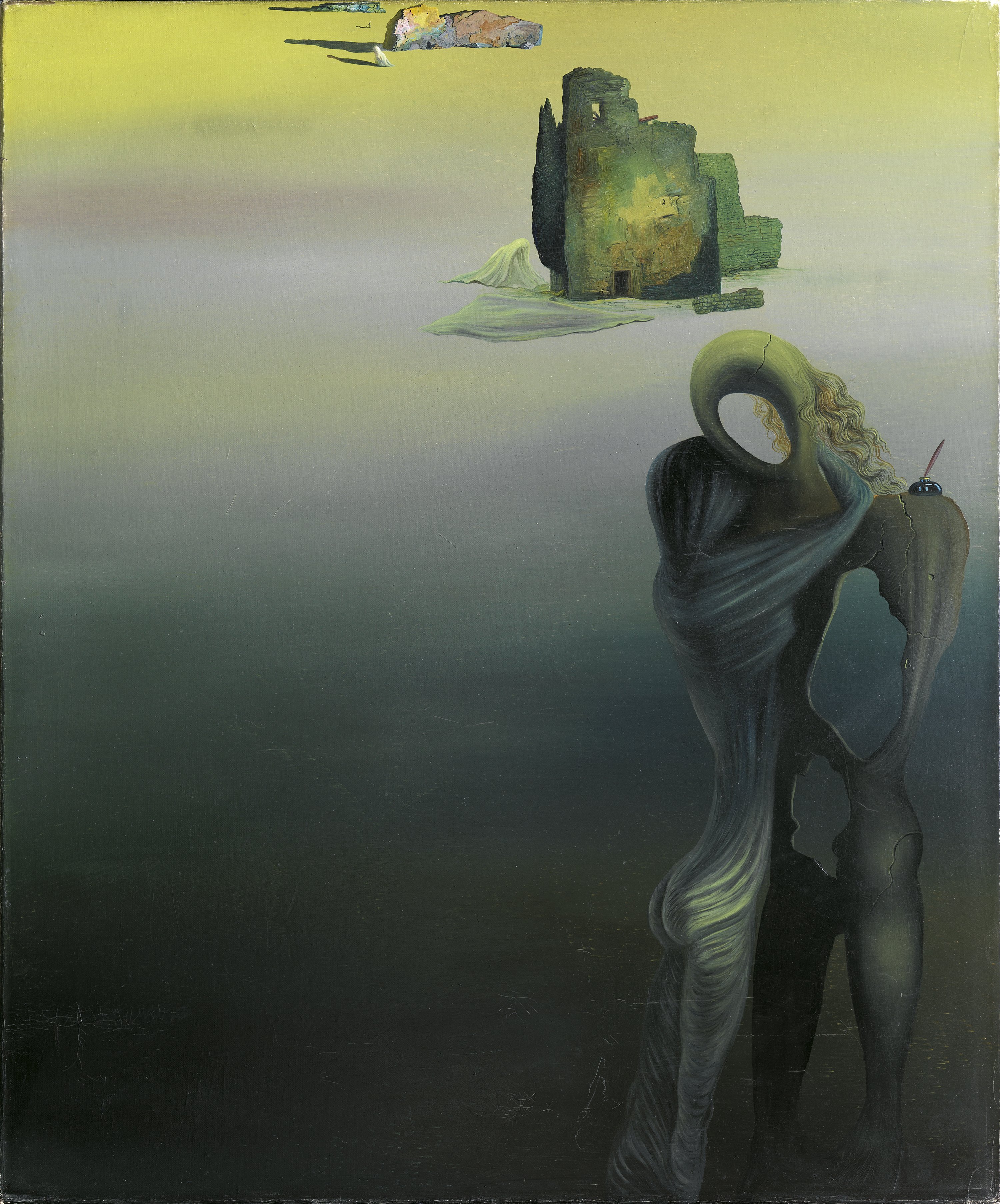 Gradiva rediscovers the Anthropomorphic Ruins (Retrospective Fantasy). Gradiva descubre las ruinas antropomorfas (Fantasía retrospectiva), 1932