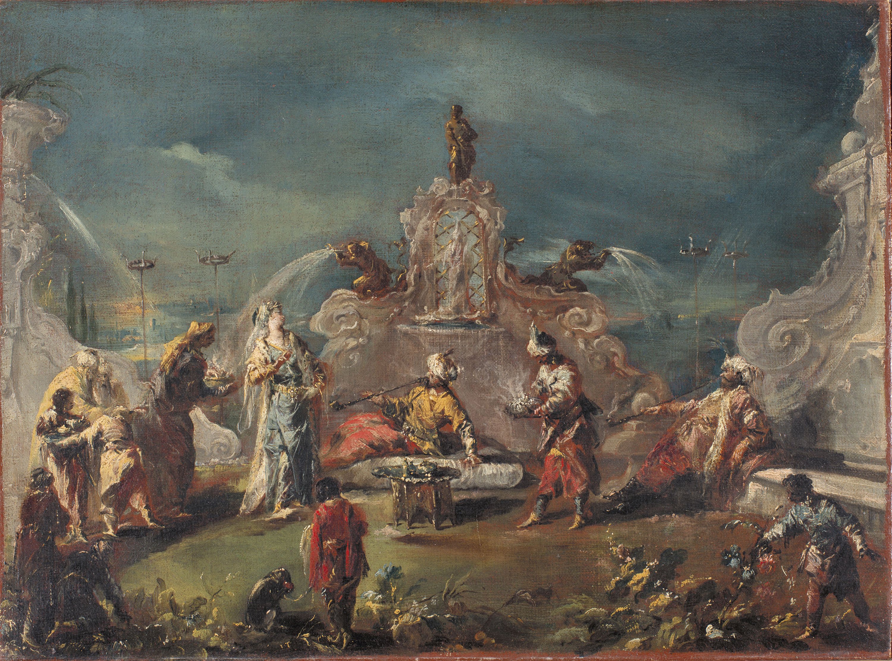 Escena en el jardín de un serrallo. Giovanni Antonio Guardi