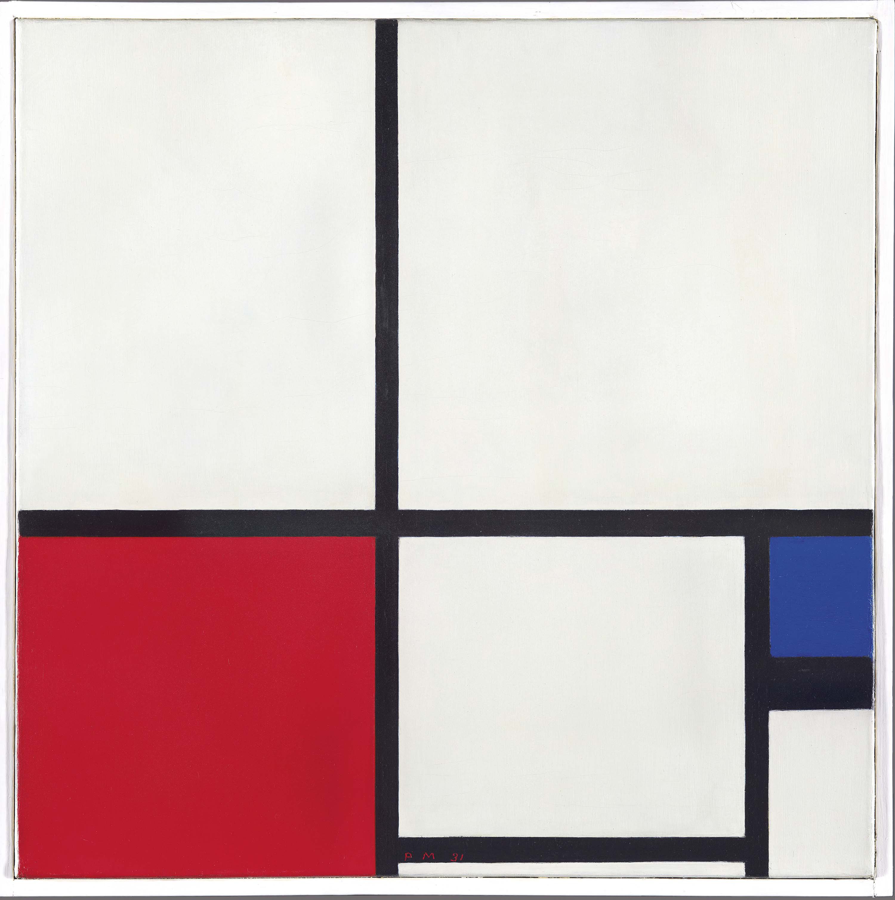 Composición de colores / Composición nº I con rojo y azul. Piet Mondrian