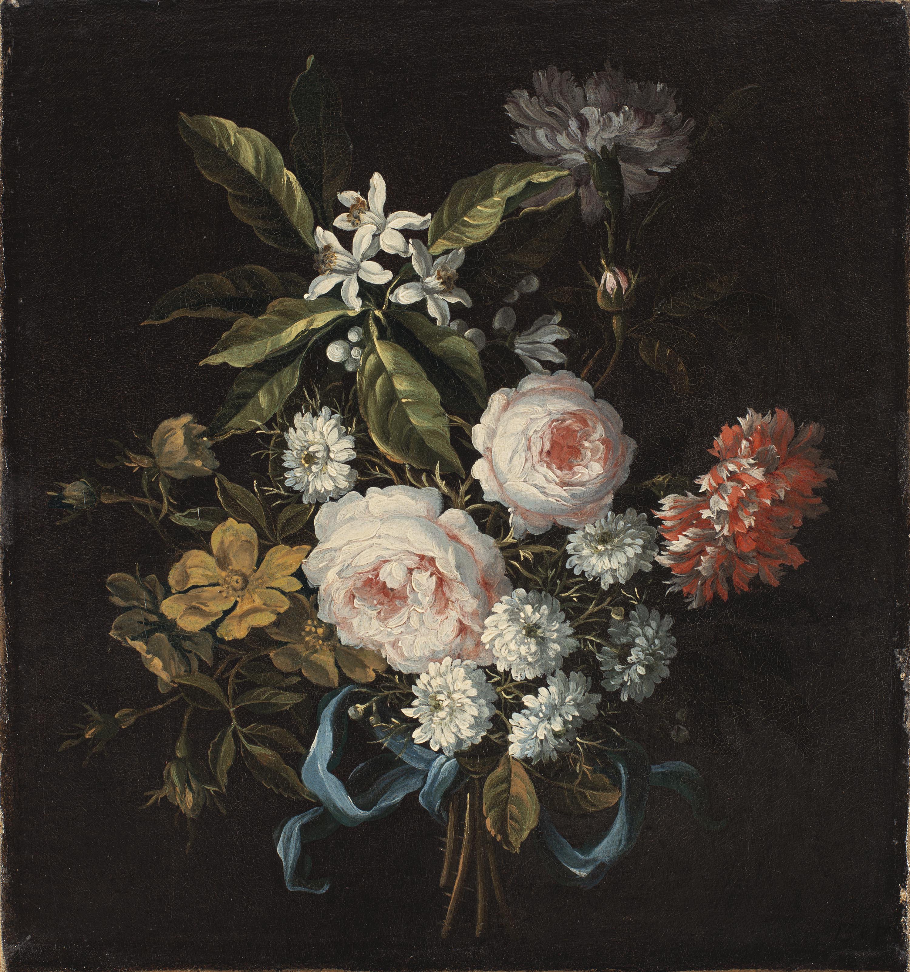 Ramo compuesto por manzanilla, rosas francesas y otras flores. Jean-Baptiste Monnoyer
