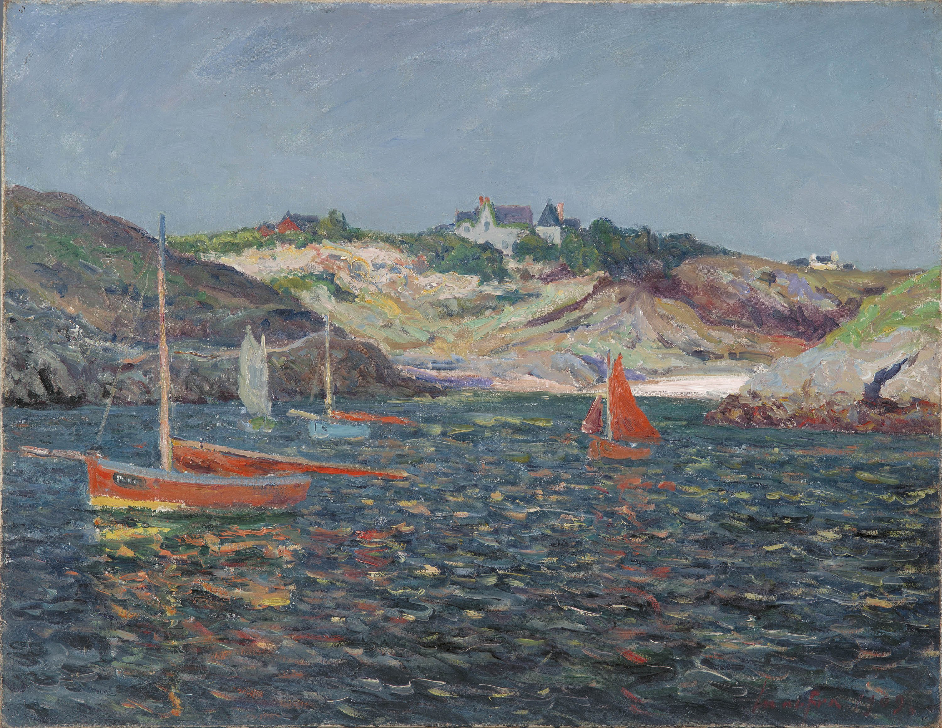 MAUFRA MAXIME. La entrada del puerto en Port-Goulphar, Belle-Îlle-en-Mer