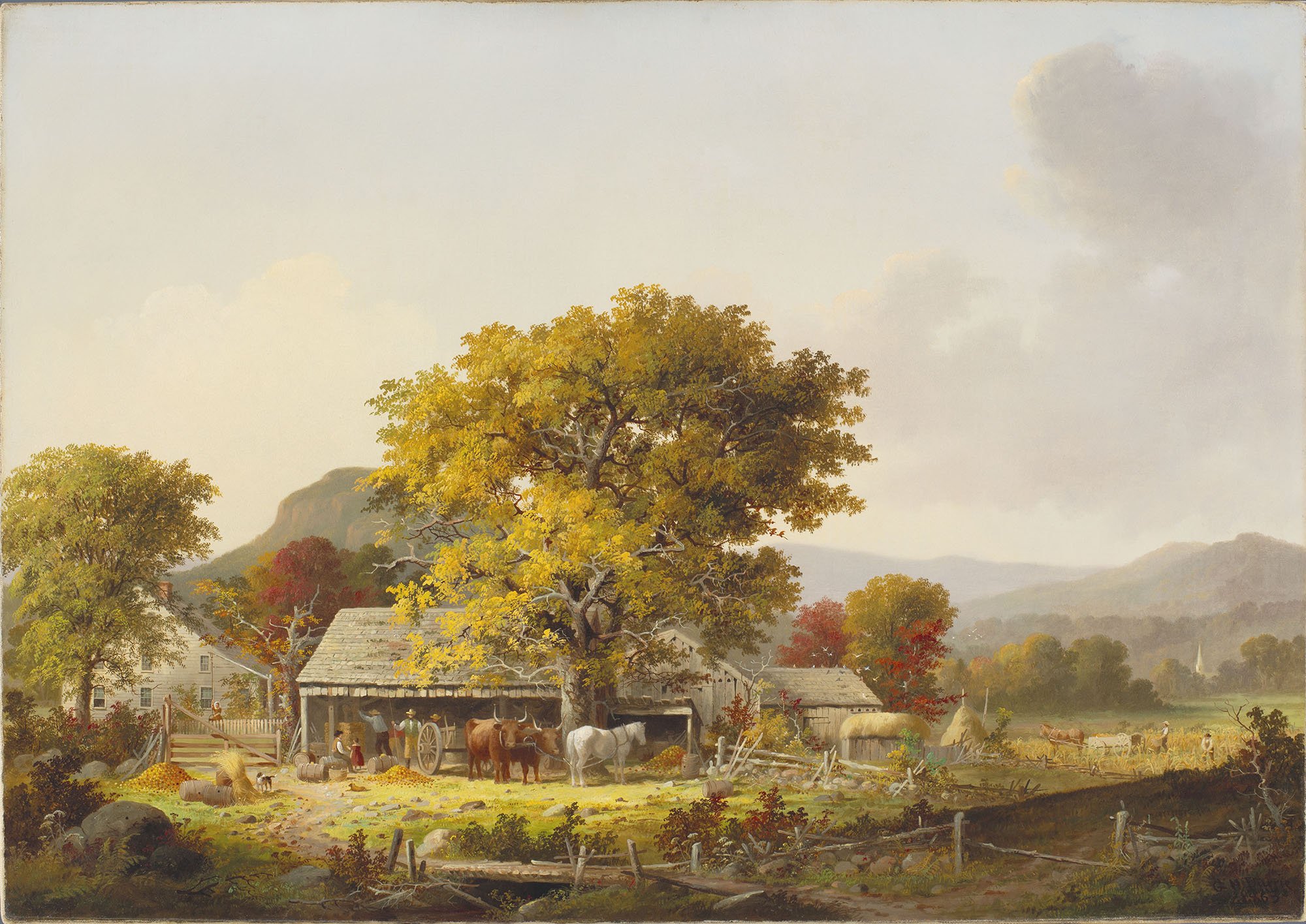 DURRIE GEORGE HENRY. Otoño en Nueva Inglaterra, la elaboración de la sidra
