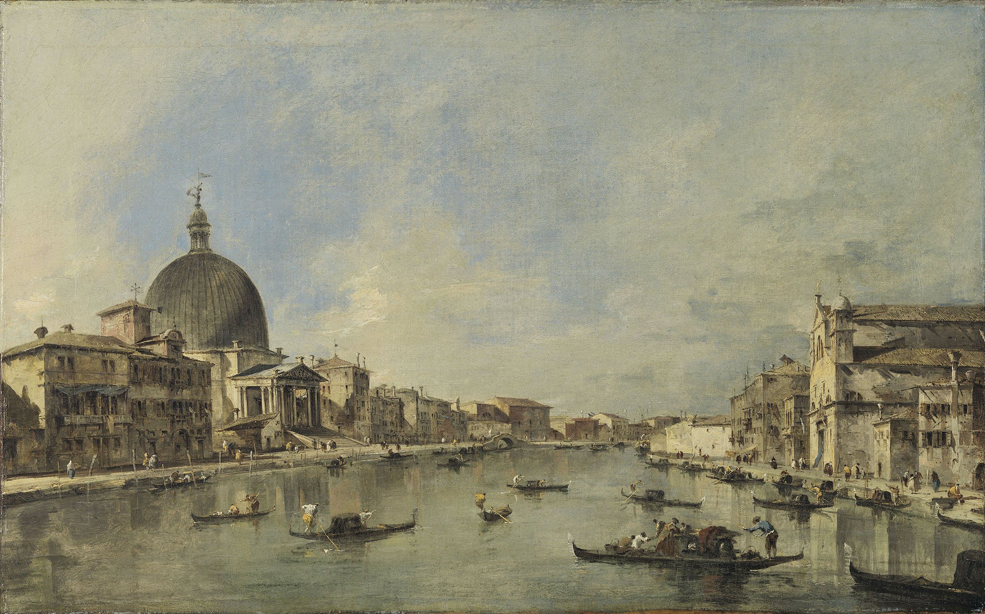 El Gran Canal con San Simeone Piccolo y Santa Lucia. Francesco Guardi