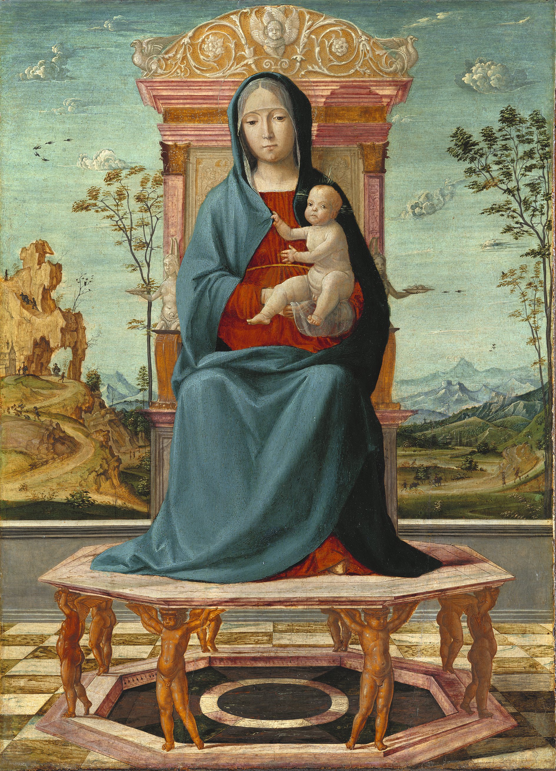 La Virgen entronizada con el Niño. Lorenzo Costa