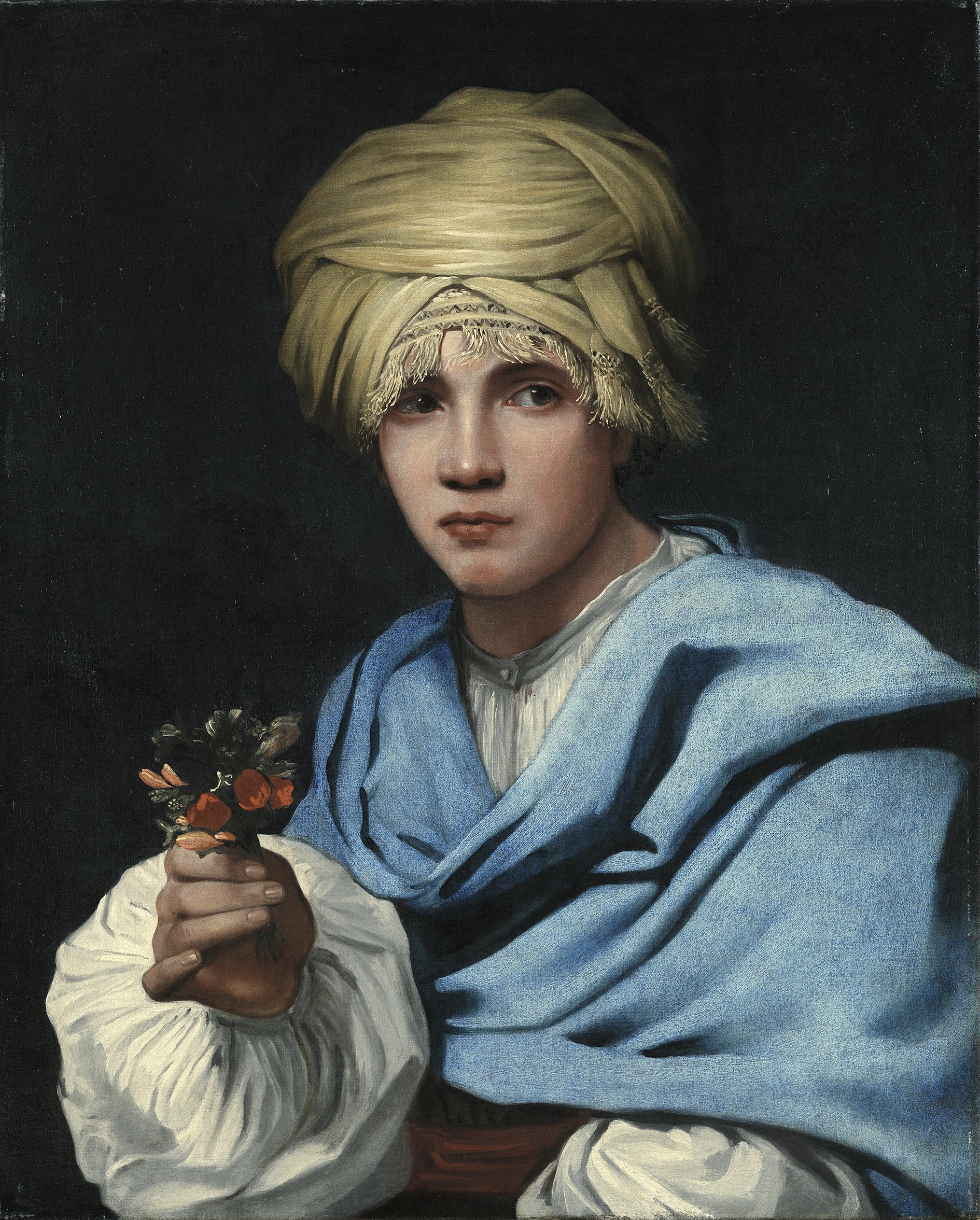 Boy in a Turban holding a Nosegay. Muchacho con turbante y un ramillete de flores, c. 1658 Boy in a Turban holding a Nosegay. Muchacho con turbante y un ramillete de flores, c. 1658