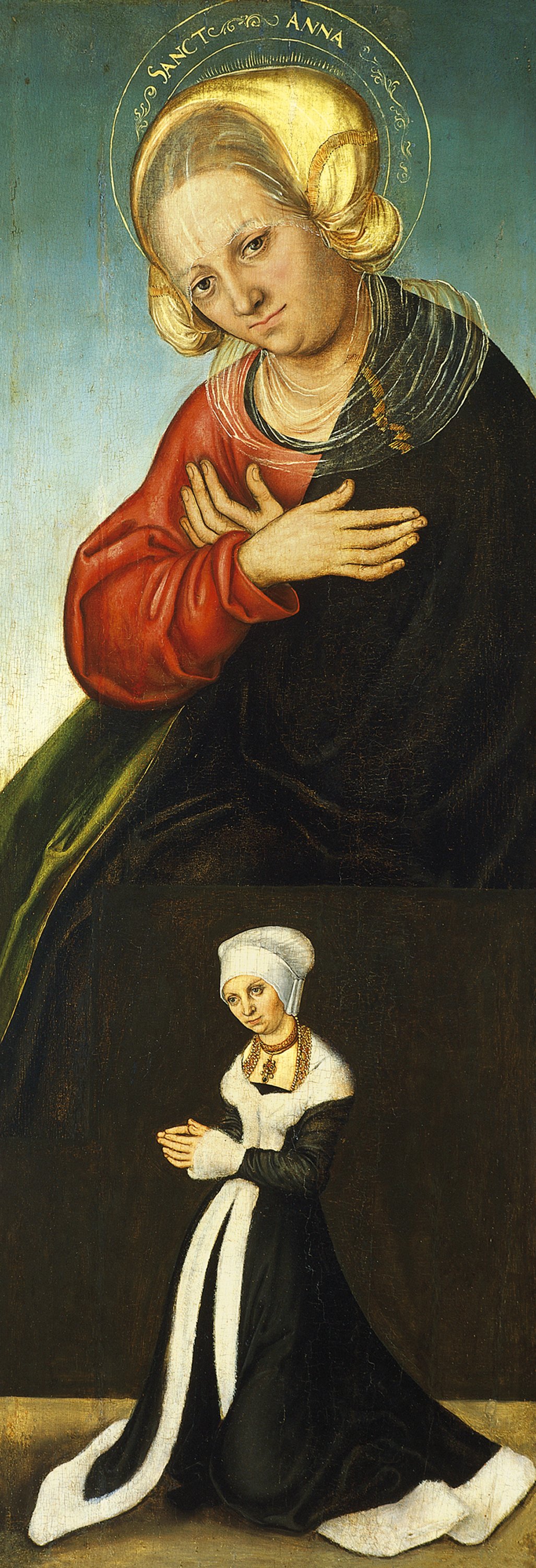 Santa Ana con la duquesa Bárbara de Sajonia como donante (Ala interior derecha). Lucas el Viejo Cranach