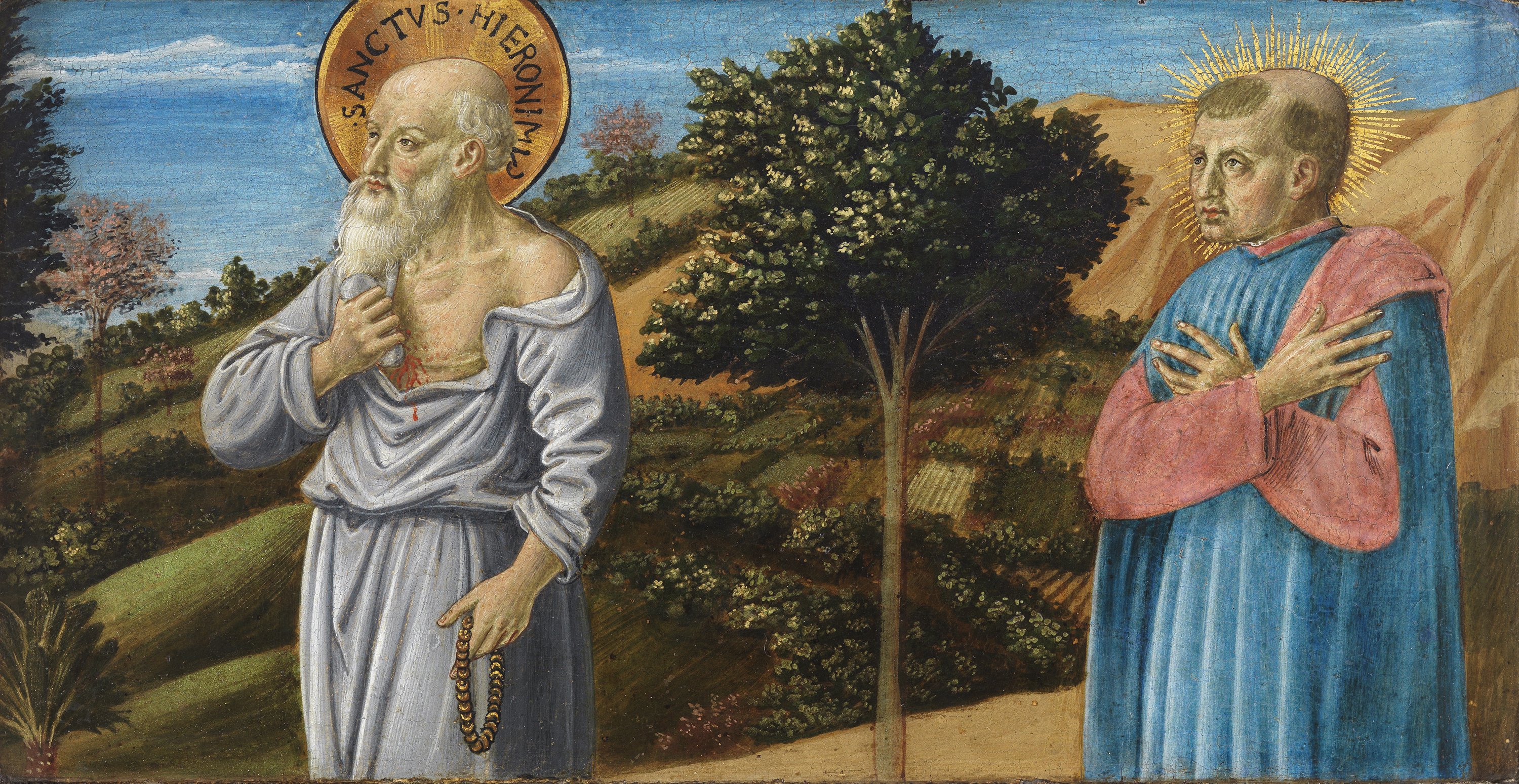 Saint Jerome and the blessed Bartolo Buompedoni of San Gimignano. San Jerónimo y el beato Bartolo de San Gimignano, c. 1464-1467