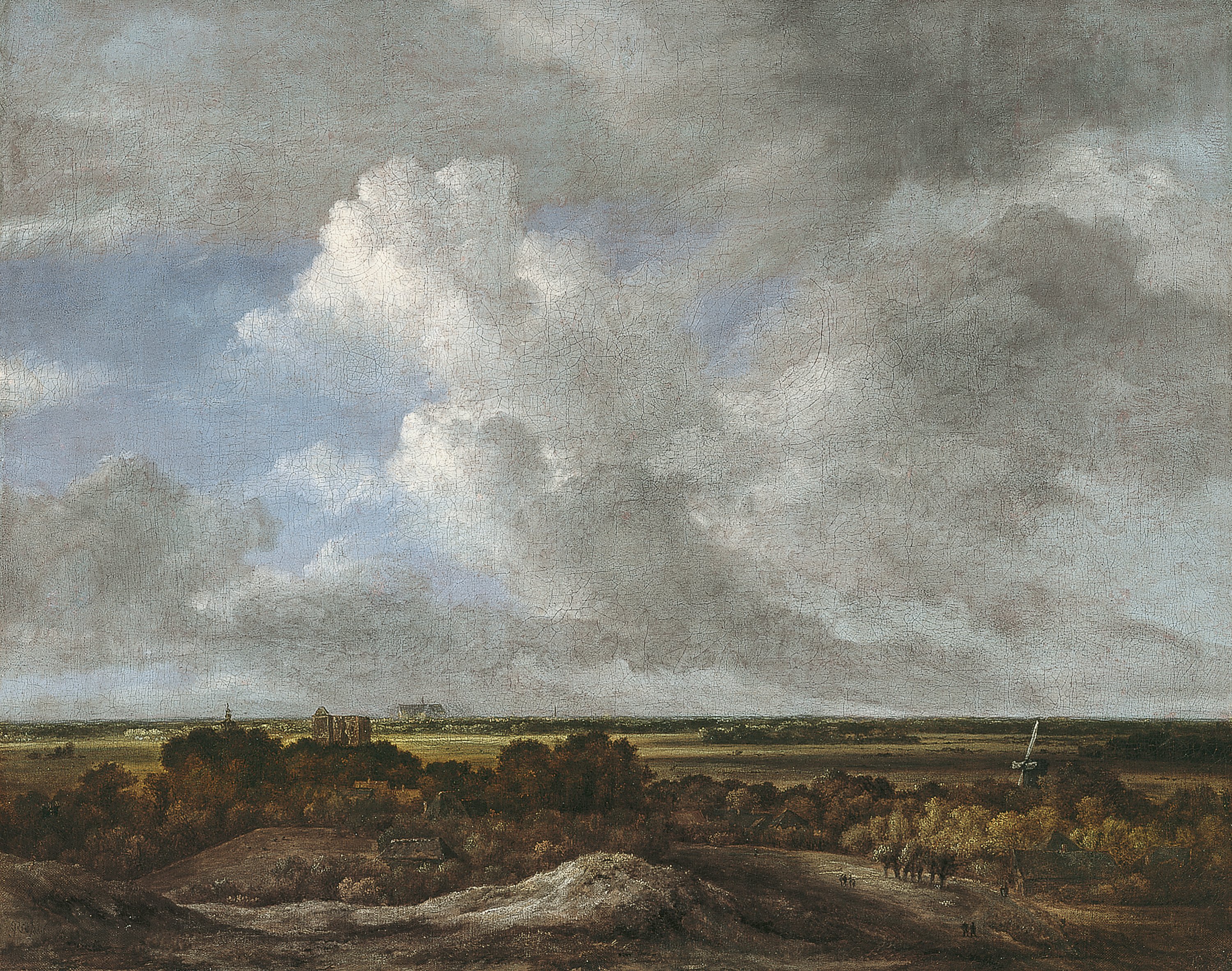 Vista de tierra adentro desde las dunas costeras. Jacob Isaacksz. van (atribuido) Ruisdael
