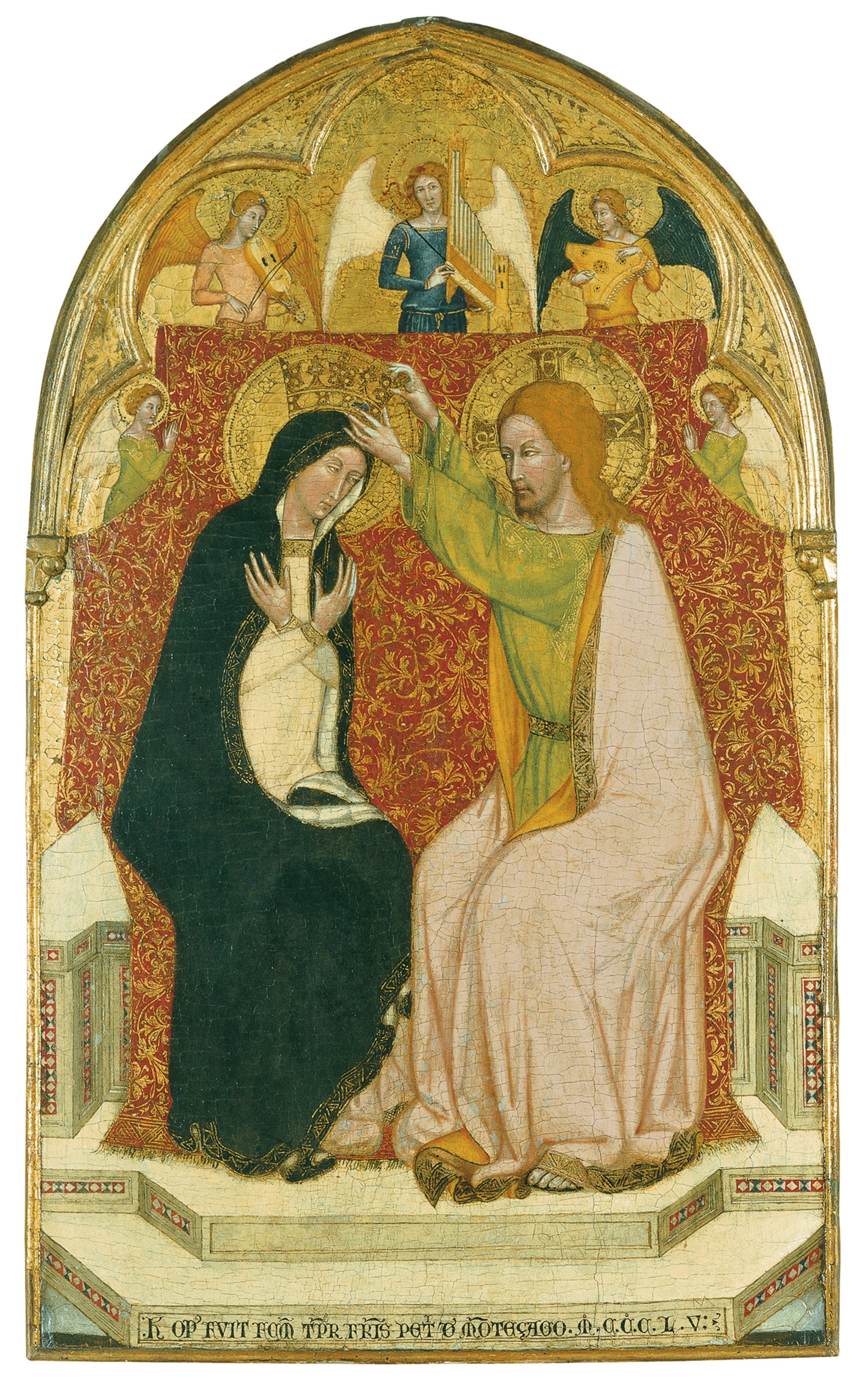 La Coronación de la Virgen con cinco ángeles. Maestro DE 1355 (MAESTRO EMILIANO LOMBARDO)