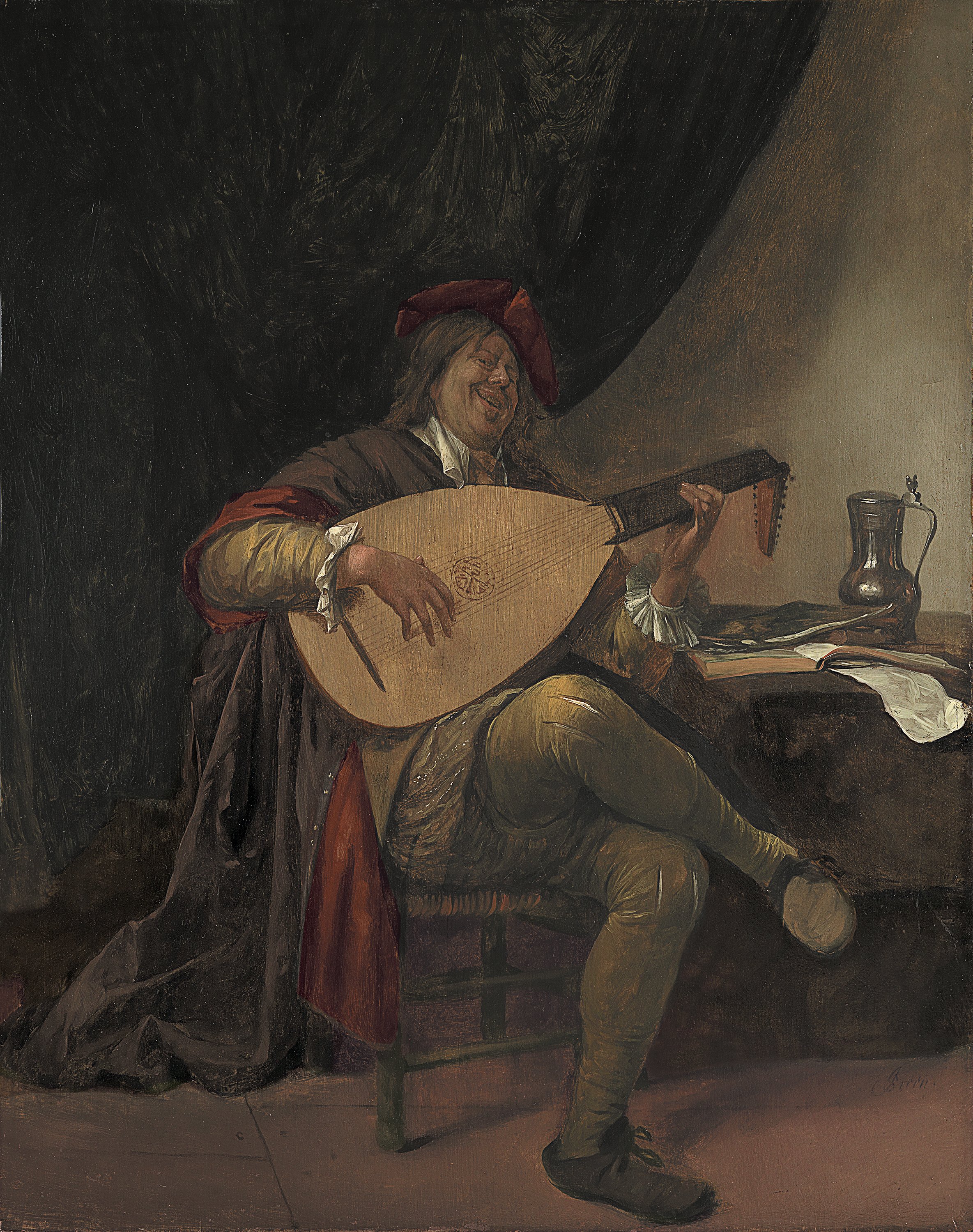 Self- portrait playing the Lute. Autorretrato con laúd, c. 1663-1665