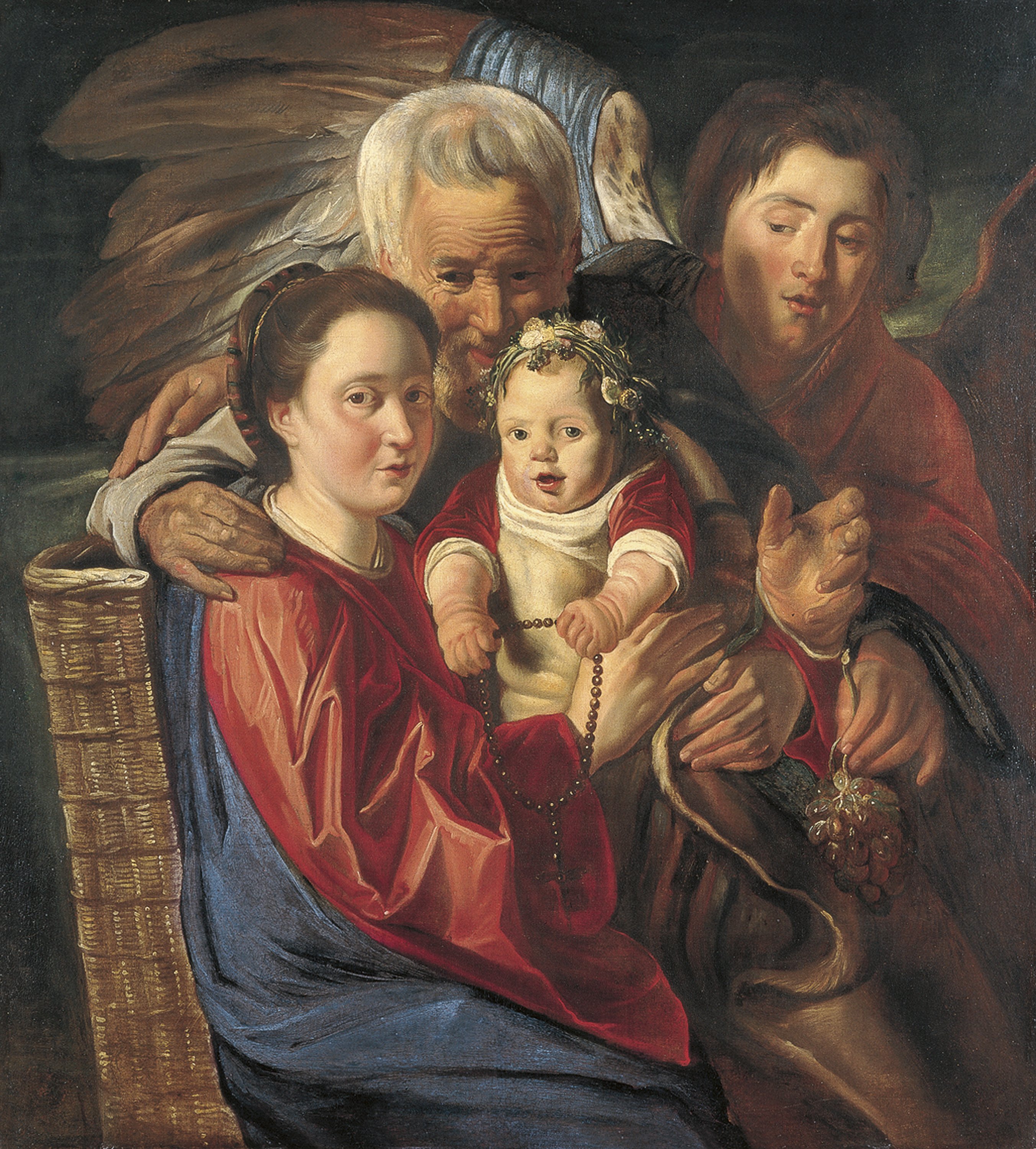 La Sagrada Familia con un ángel. Jacob (y taller) Jordaens