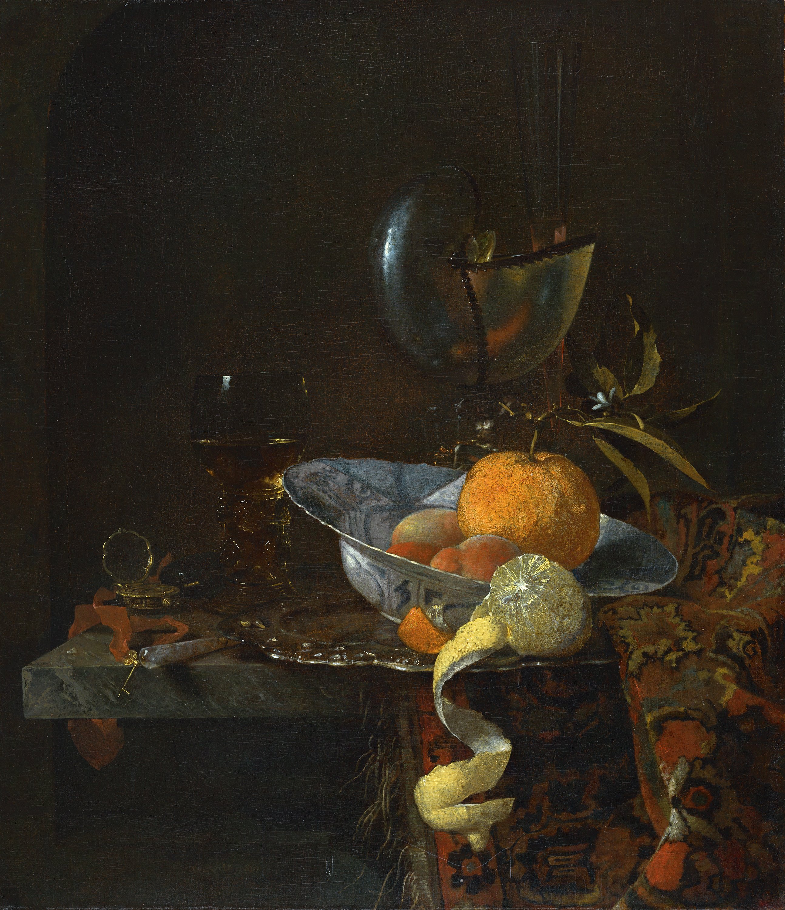 Still Life with porcelain Bowl and Nautilus Cup. Bodegón con porcelana y copa nautilo, 1660