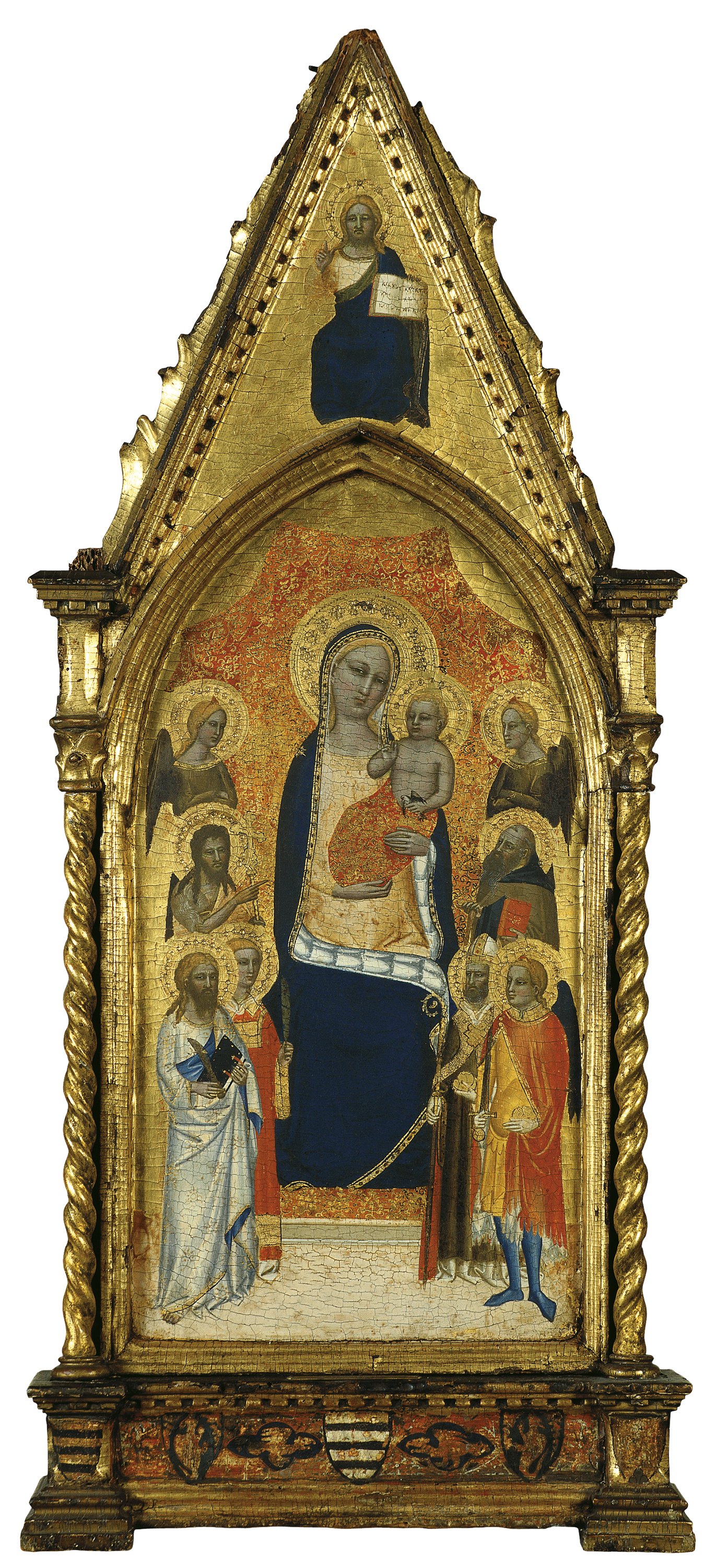 The Virgin and Child between Angels and six Saints. La Virgen con el Niño entre ángeles y seis santos, c. 1362-1367