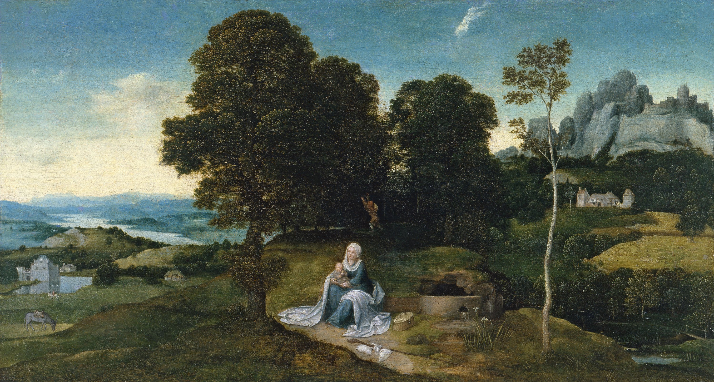 Landscape with the Rest on the Flight into Egypt. Paisaje con el descanso en la huida a Egipto, c. 1518-1524