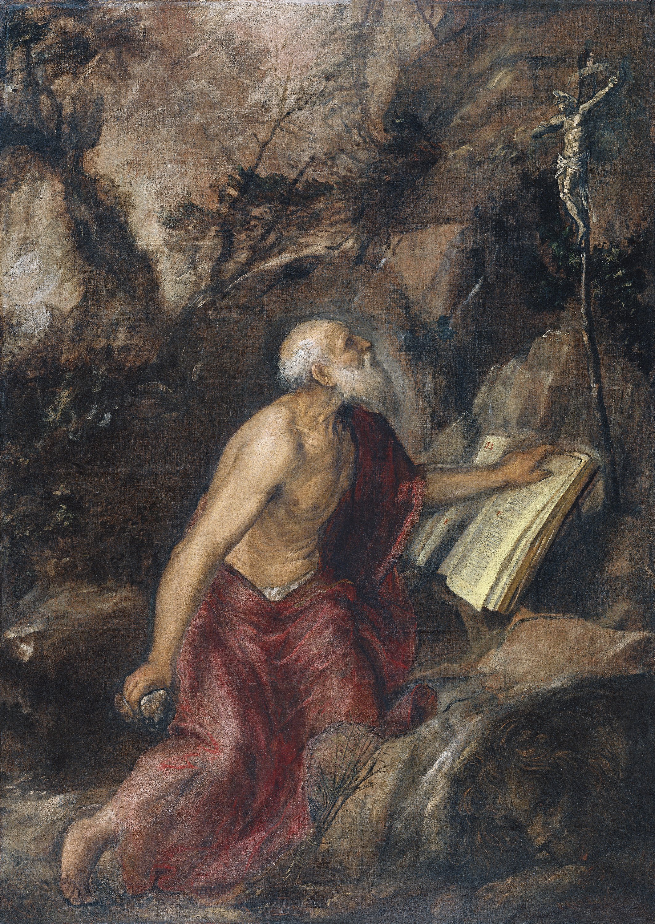 San Jerónimo penitente. Tiziano (Tiziano Vecellio)