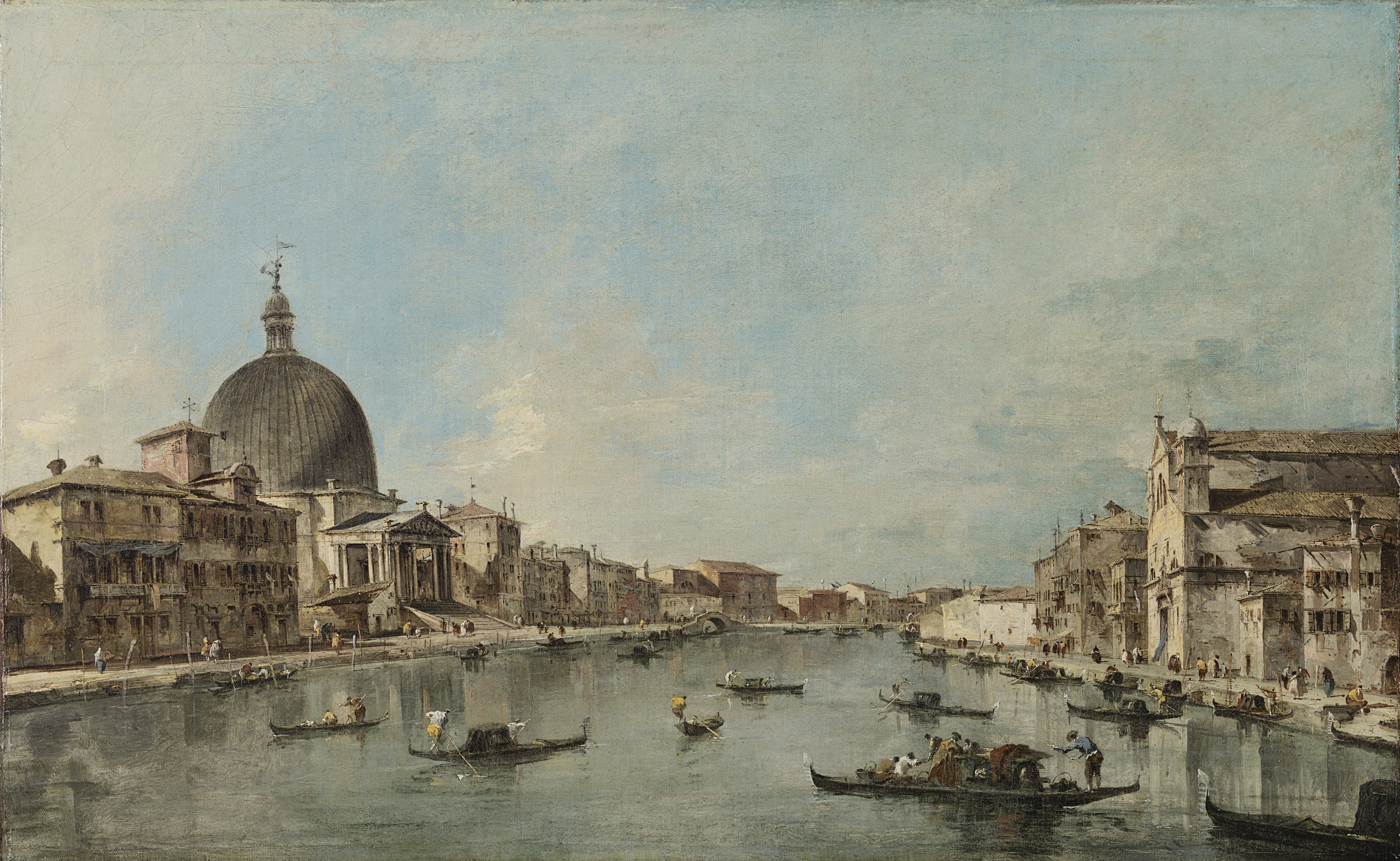 El Gran Canal con San Simeone Piccolo y Santa Lucia. Francesco Guardi