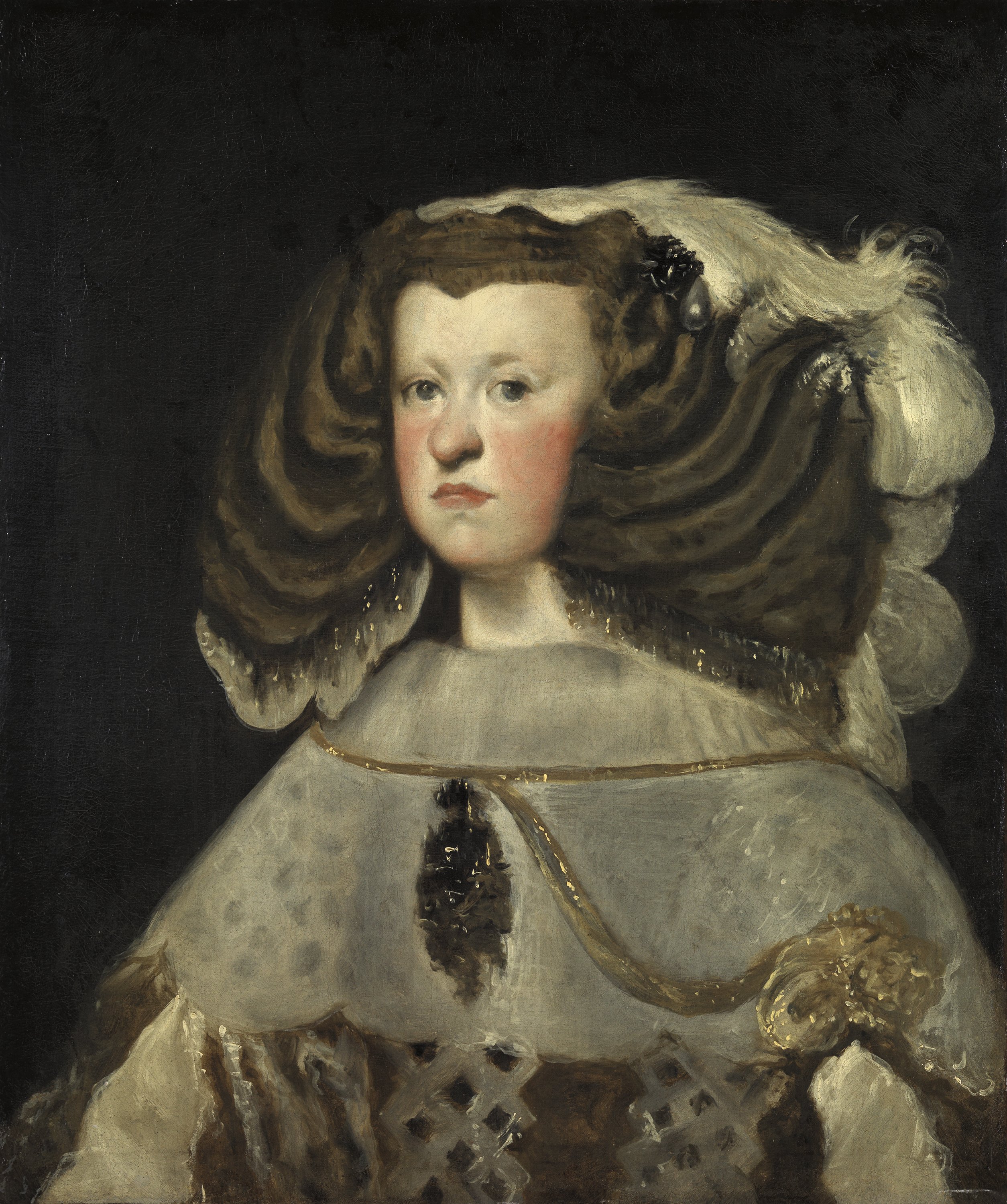 Portrait of Mariana of Austria, Queen of Spain. Retrato de doña Mariana de Austria, reina de España, 1655-1657