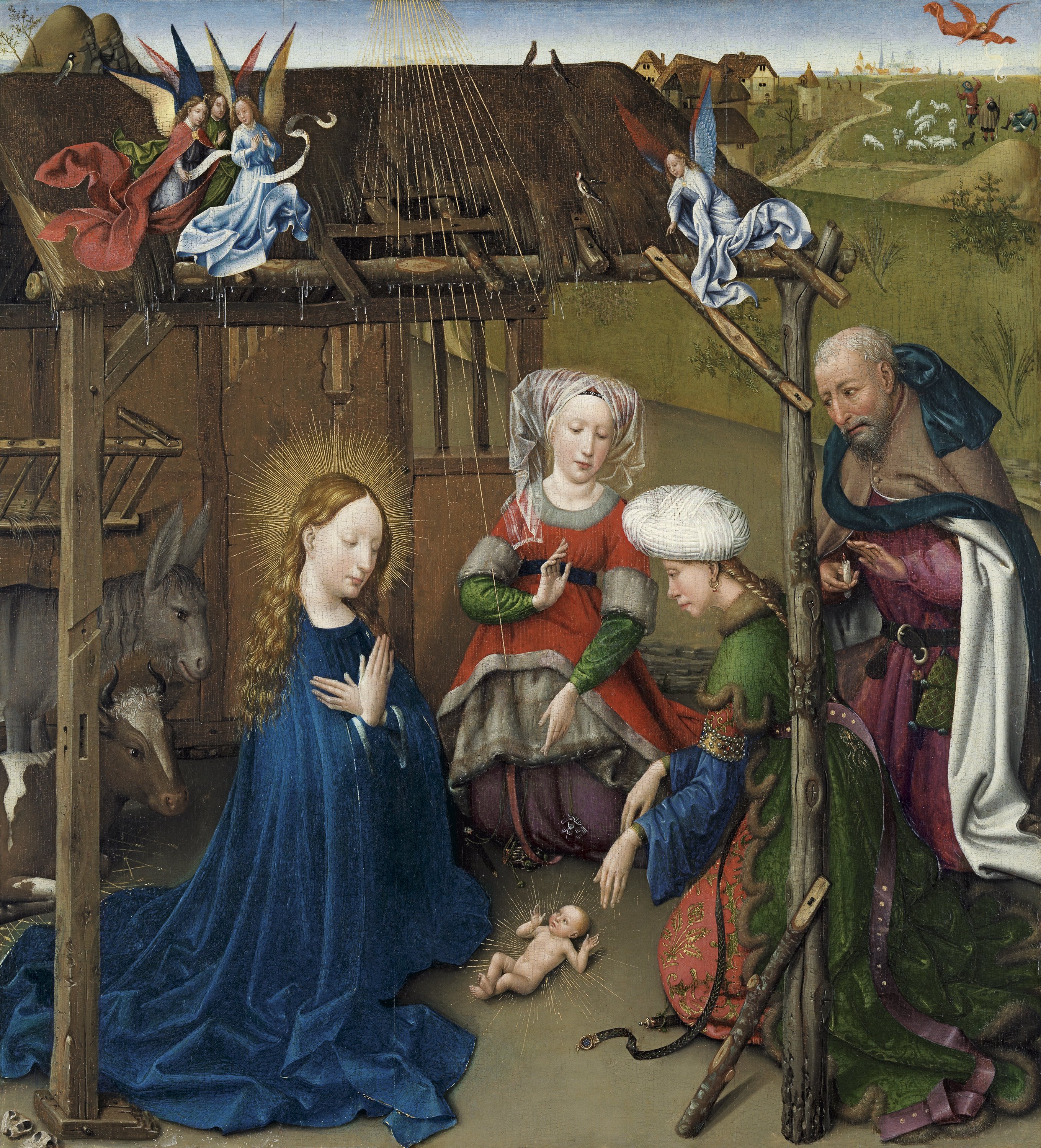 The Nativity. La Adoración del Niño, c. 1434-1435