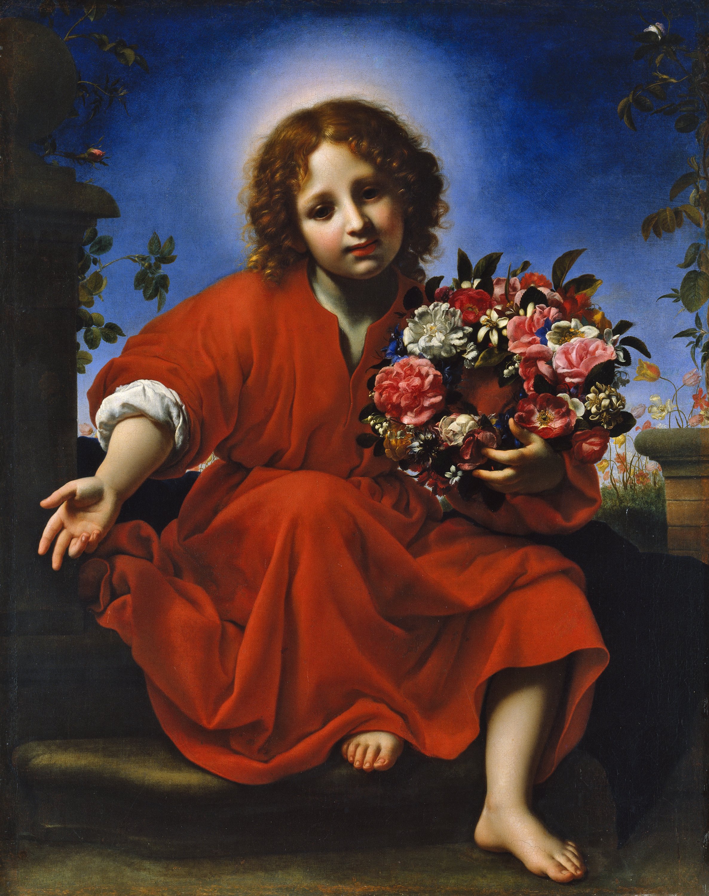 El Niño Jesús con una corona de flores. Carlo Dolci
