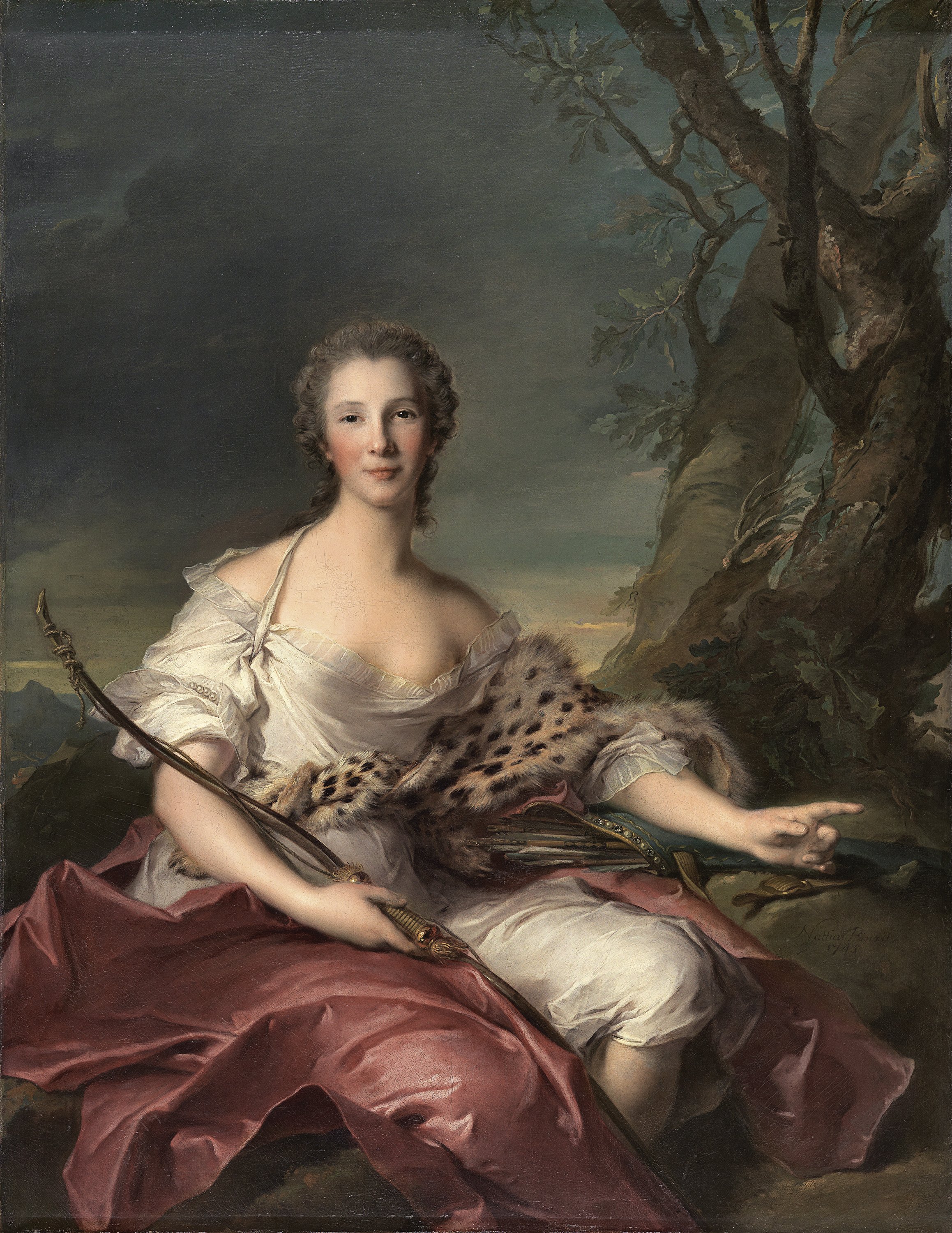 Retrato de Madame Bouret como Diana. Jean-Marc Nattier