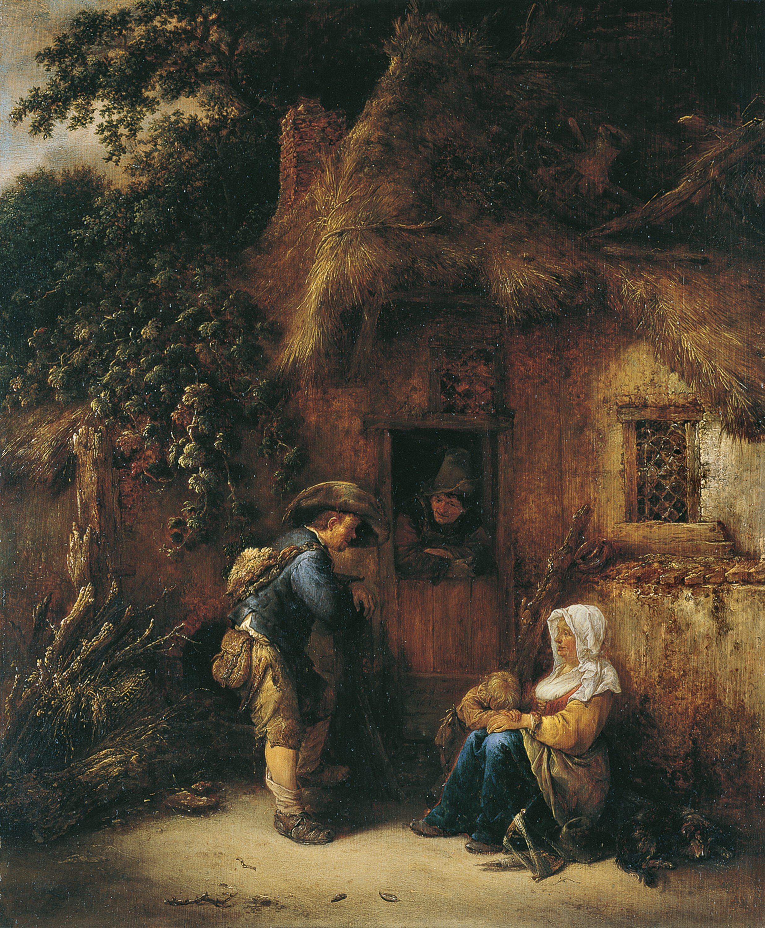 Traveller at a Cottage Door. Caminante a la puerta de una cabaña, 1649