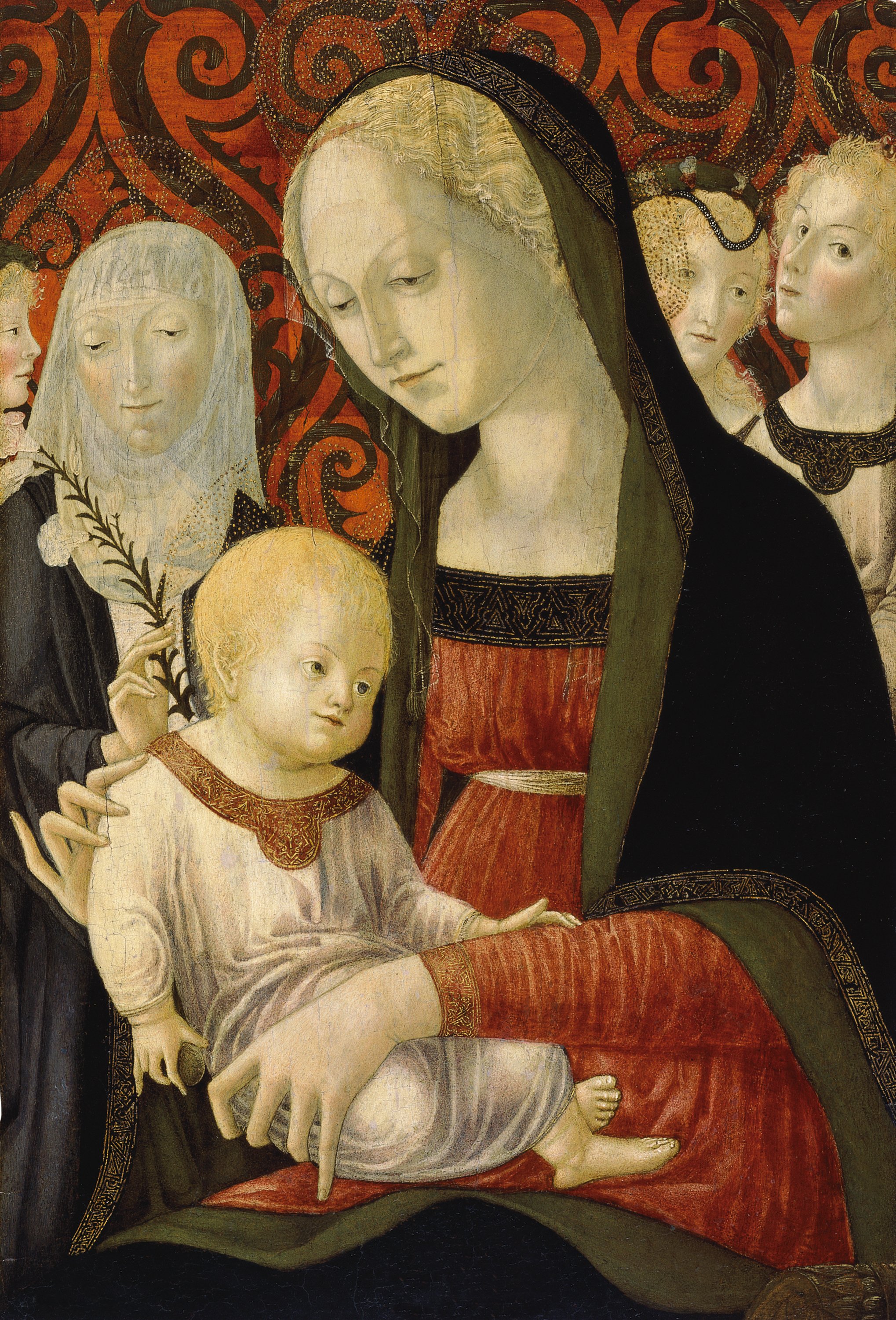 The virgin and the Child with Saint Catherine of Siena and Angels. La Virgen y el Niño con santa Catalina de Siena y ángeles, c. 1490