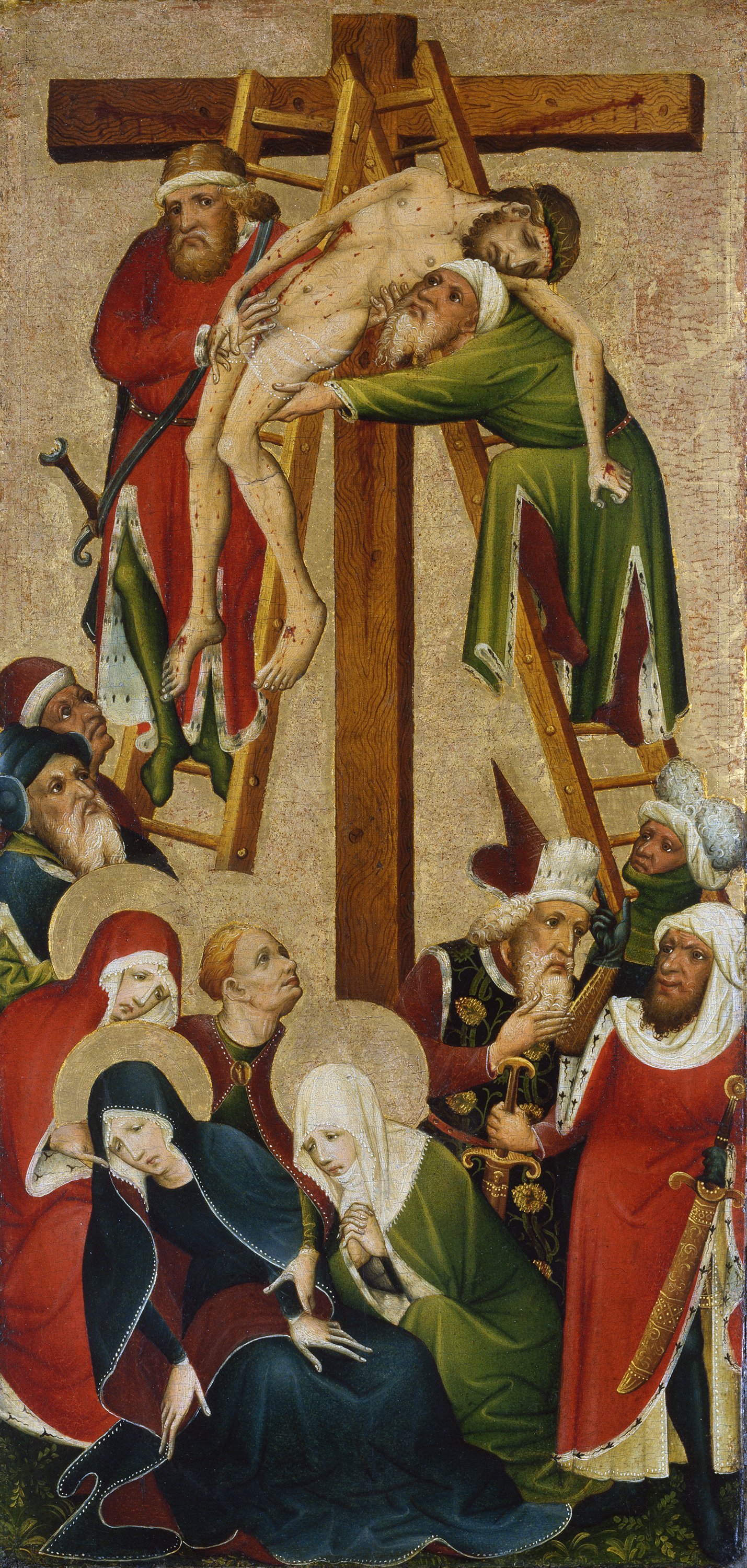 El Descendimiento de la cruz (anverso). Anónimo ALEMÁN h. 1420