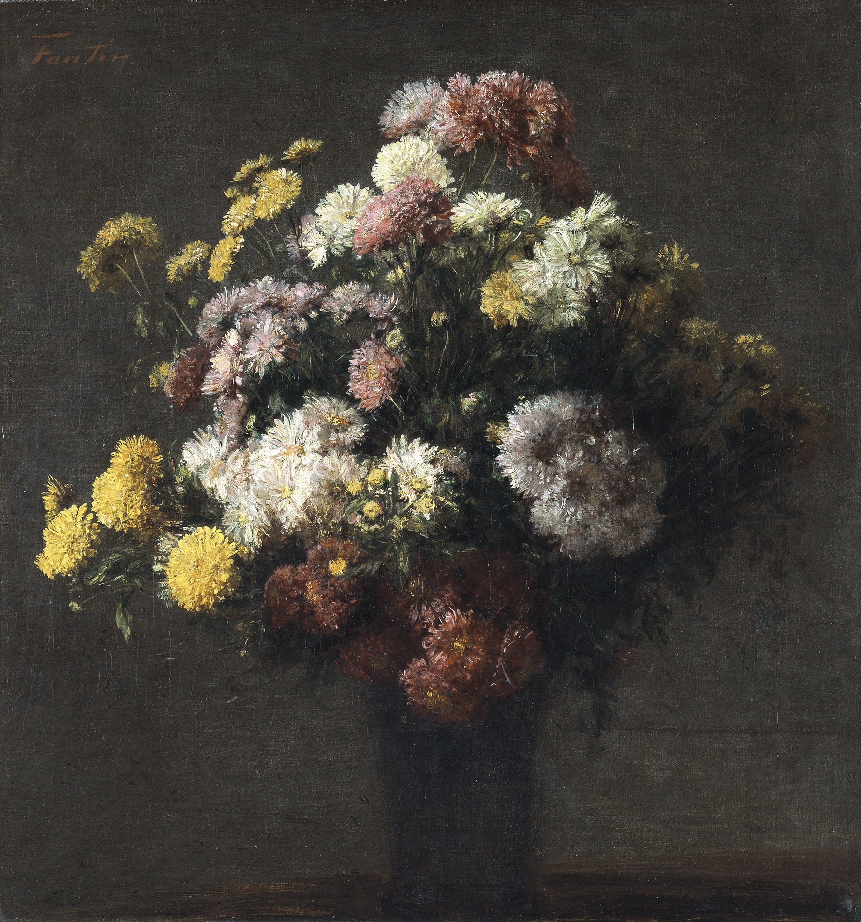 Vase with Chrysantemums. Crisantemos en un florero, s. f.