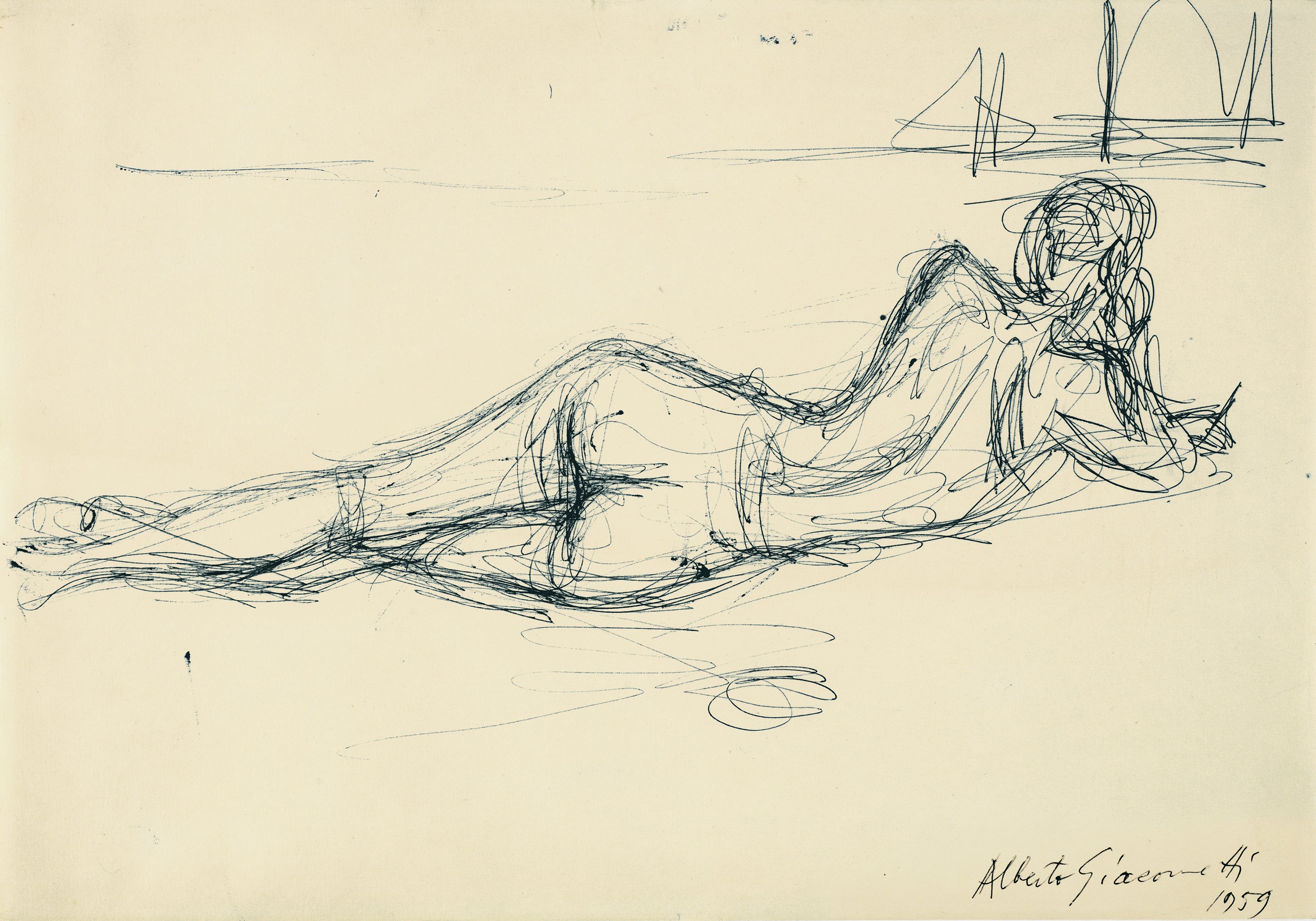 Reclining Nude from the Back. Desnudo tumbado de espaldas, 1959