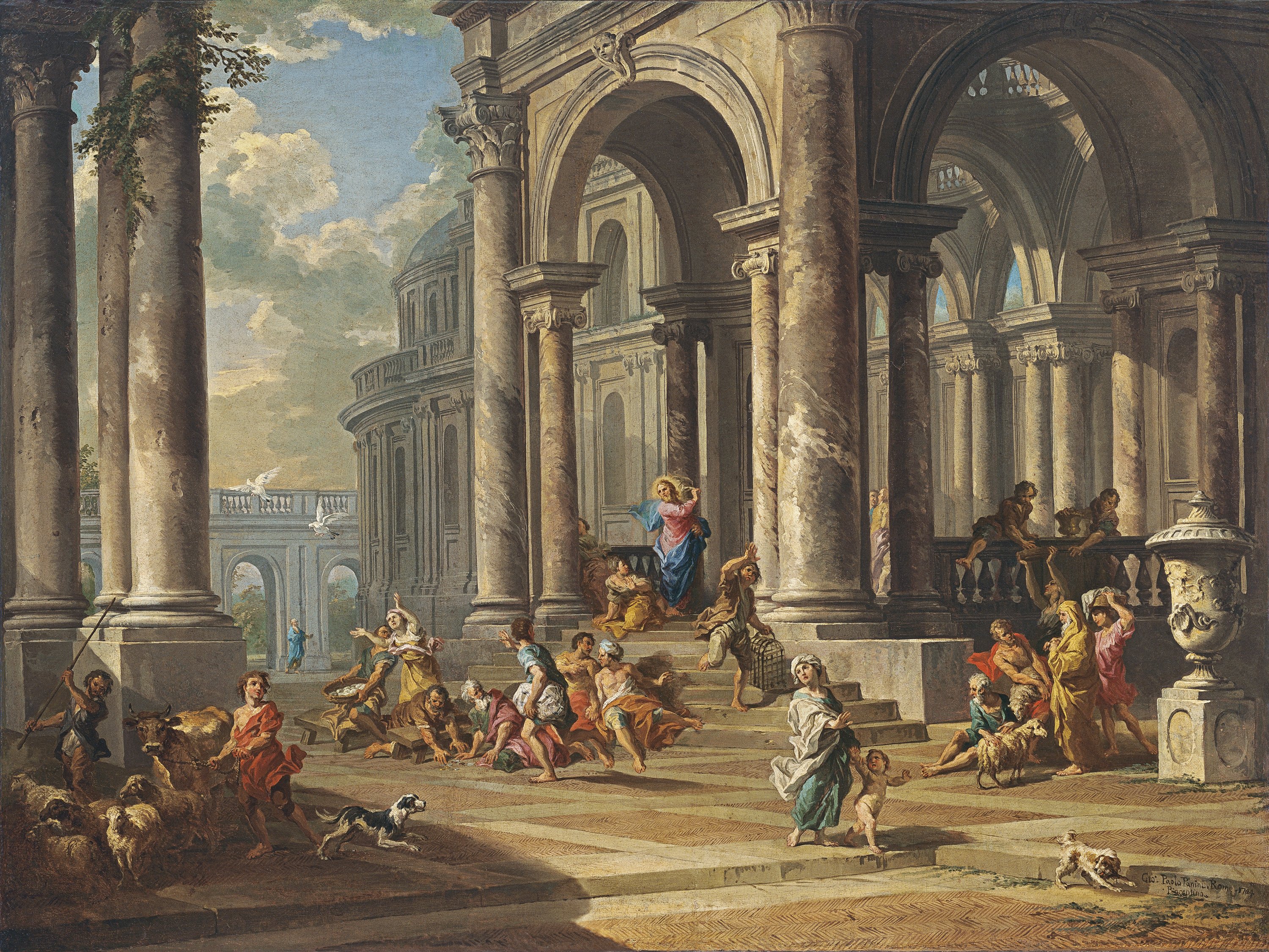 La expulsión de los mercaderes del templo. Giovanni Paolo Panini