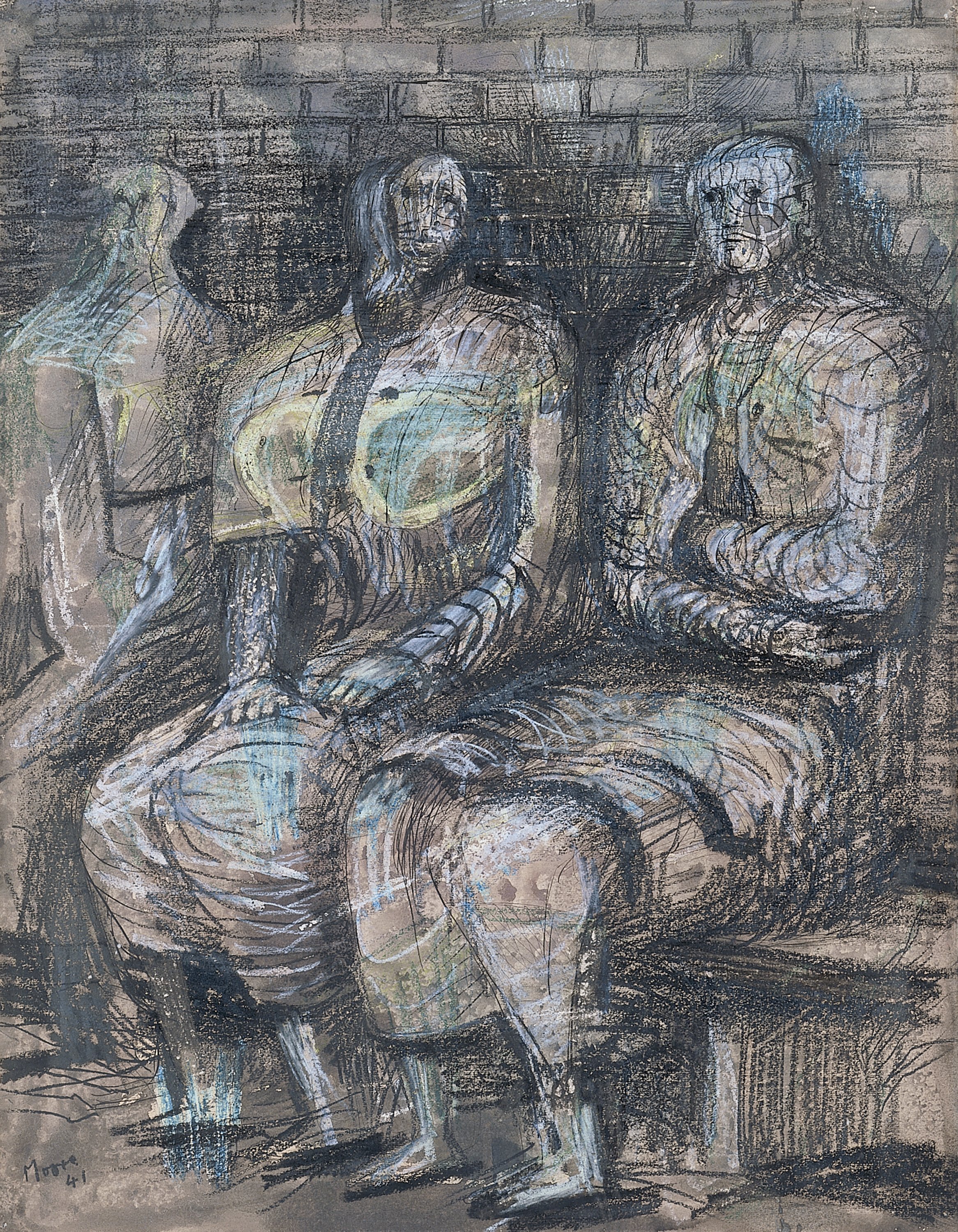 Tres figuras sentadas. Henry Moore
