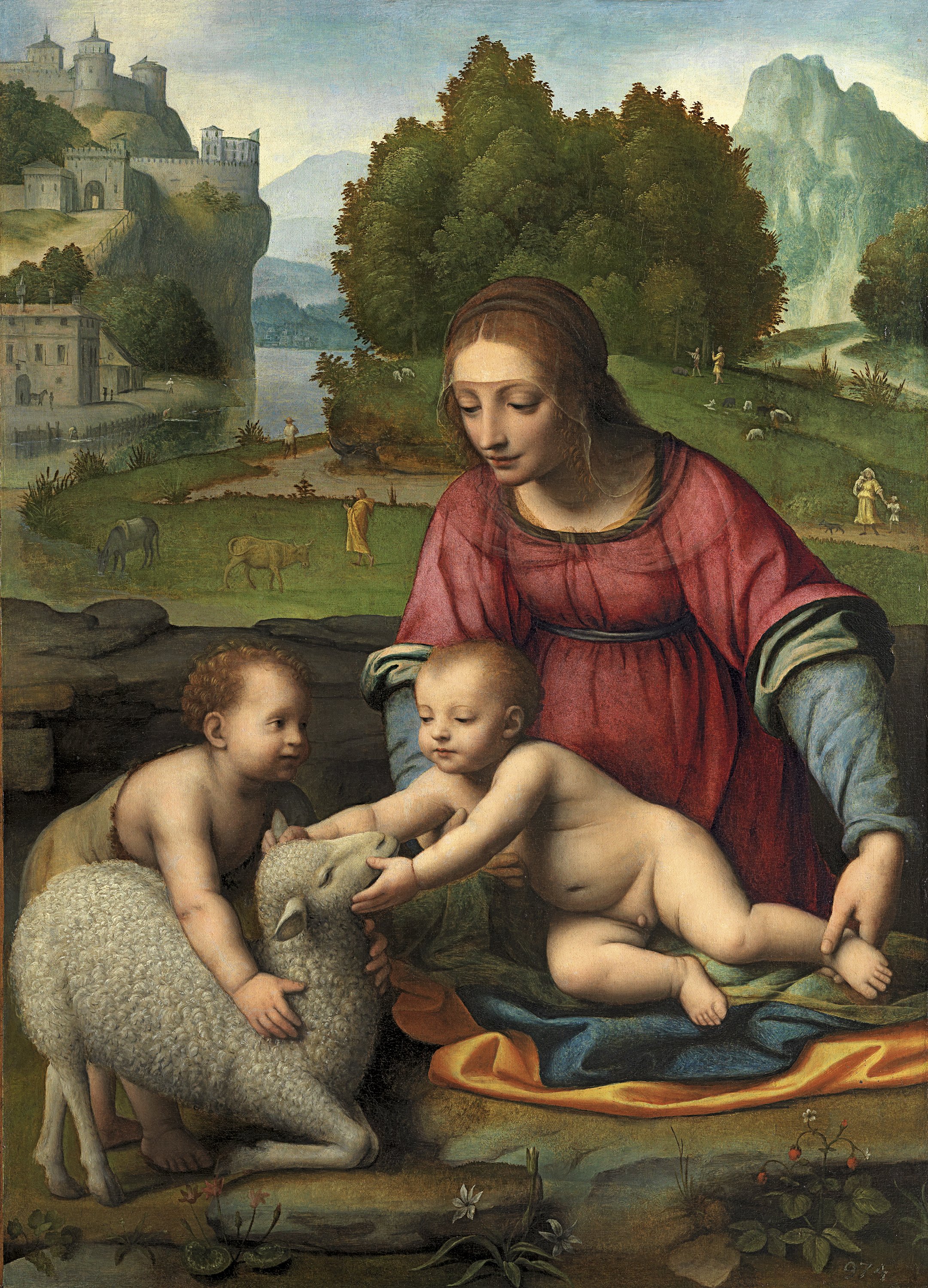 Virgin and Child with the Infant Saint John the Baptist . La Virgen con el Niño y san Juanito, 1523-1525