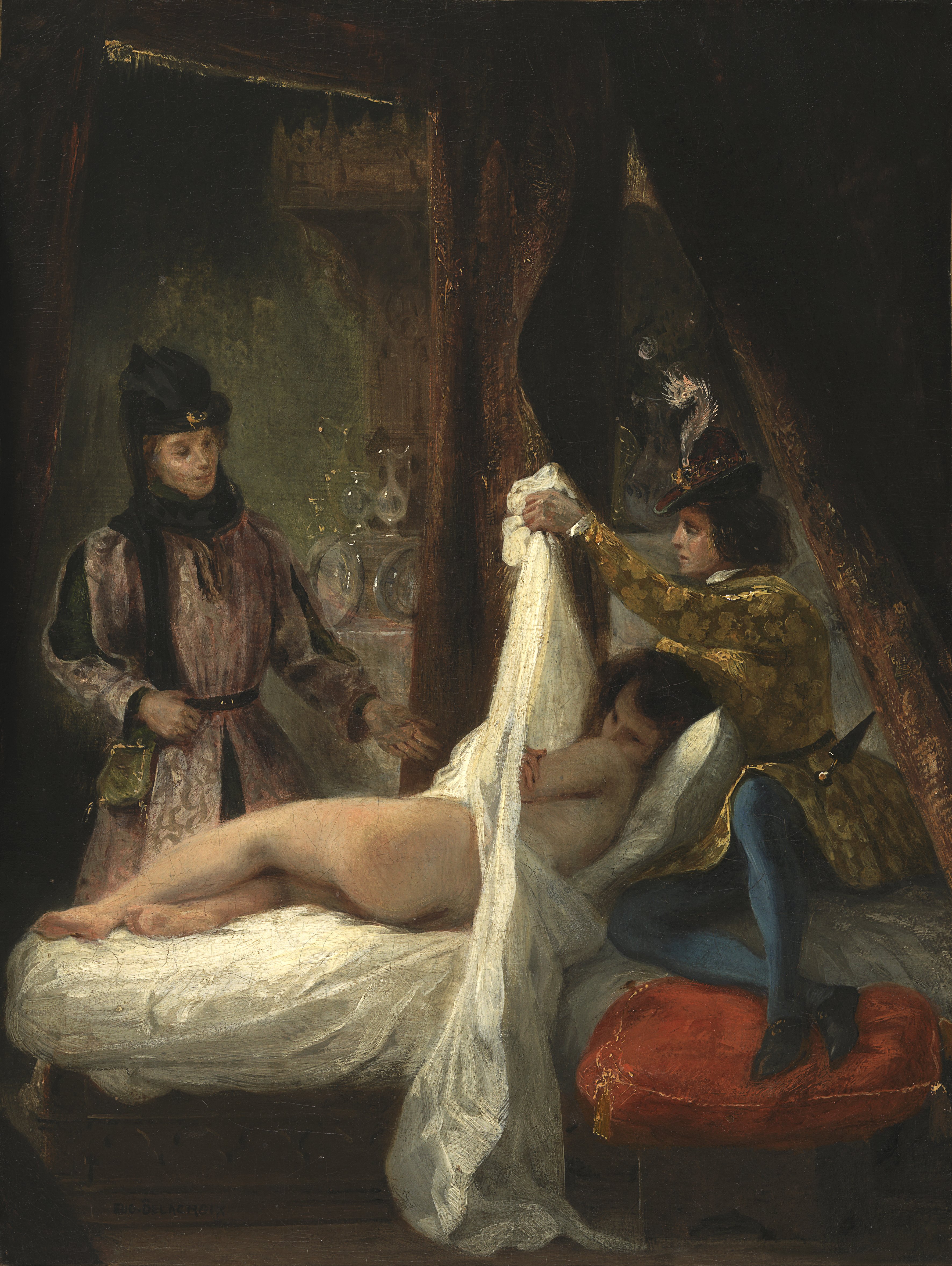 El duque de Orleans mostrando a su amante. Eugène Delacroix