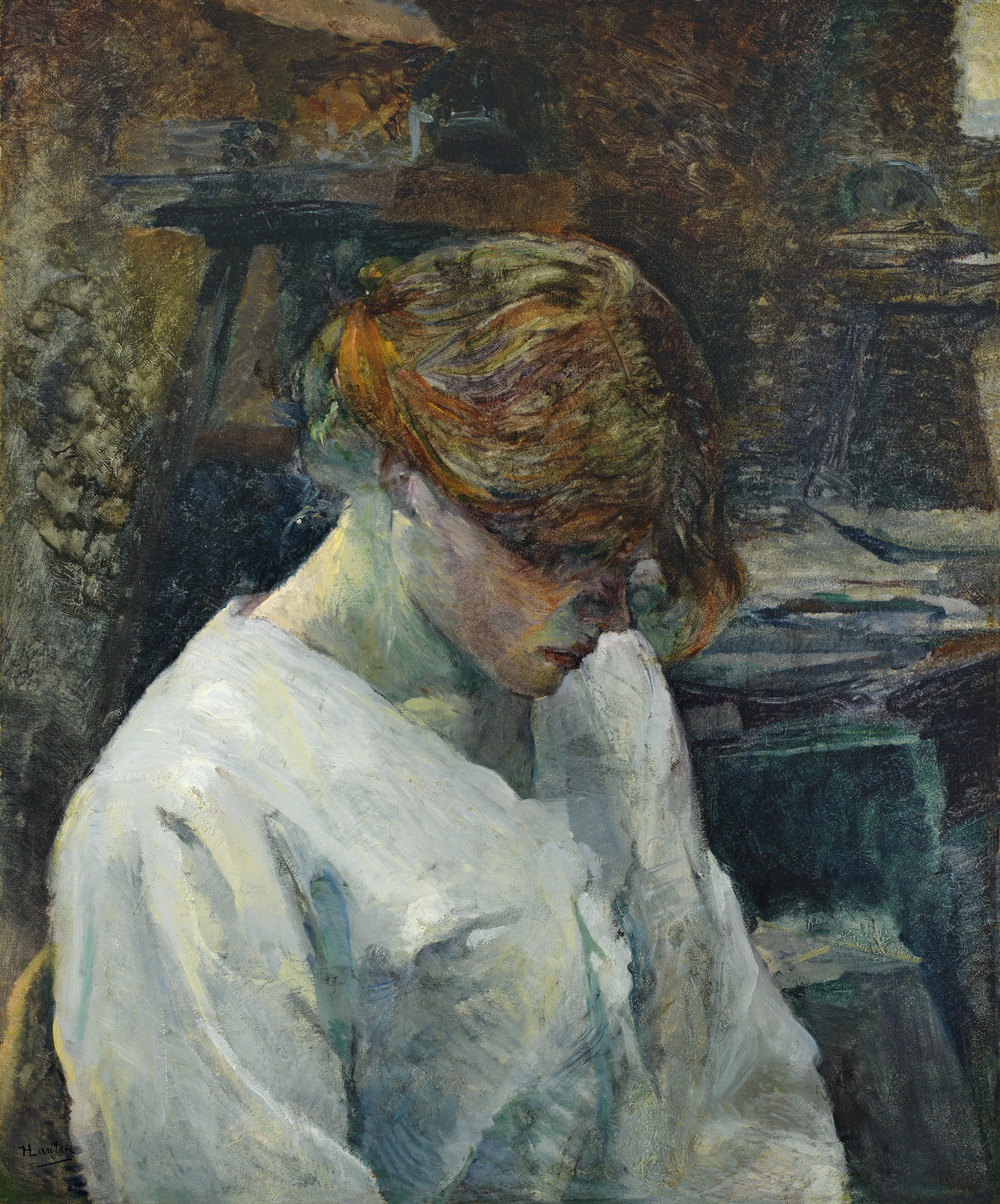 La pelirroja con blusa blanca. Henri de Toulouse-lautrec