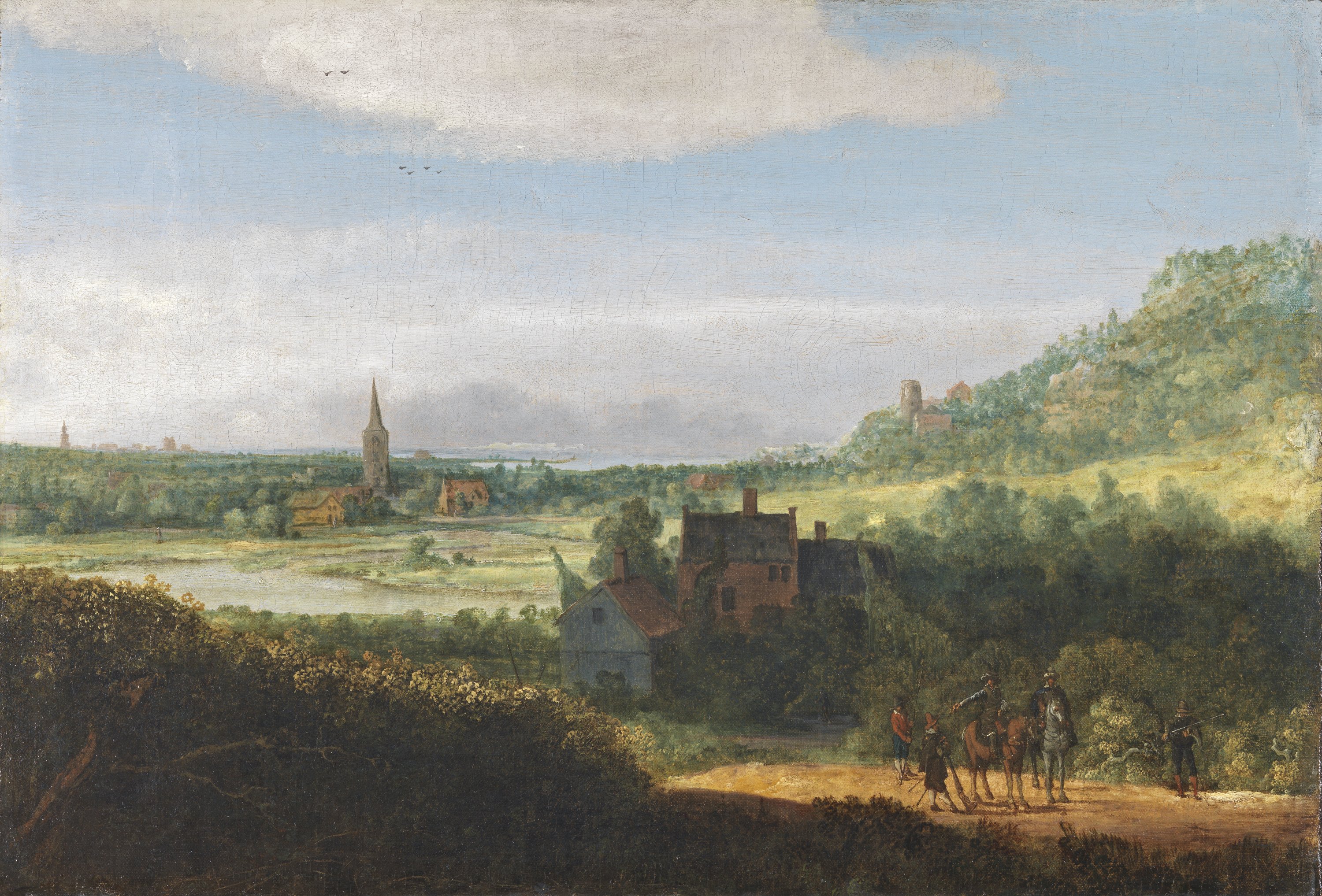Landscape with Armed Men. Paisaje con hombres armados, década 1620