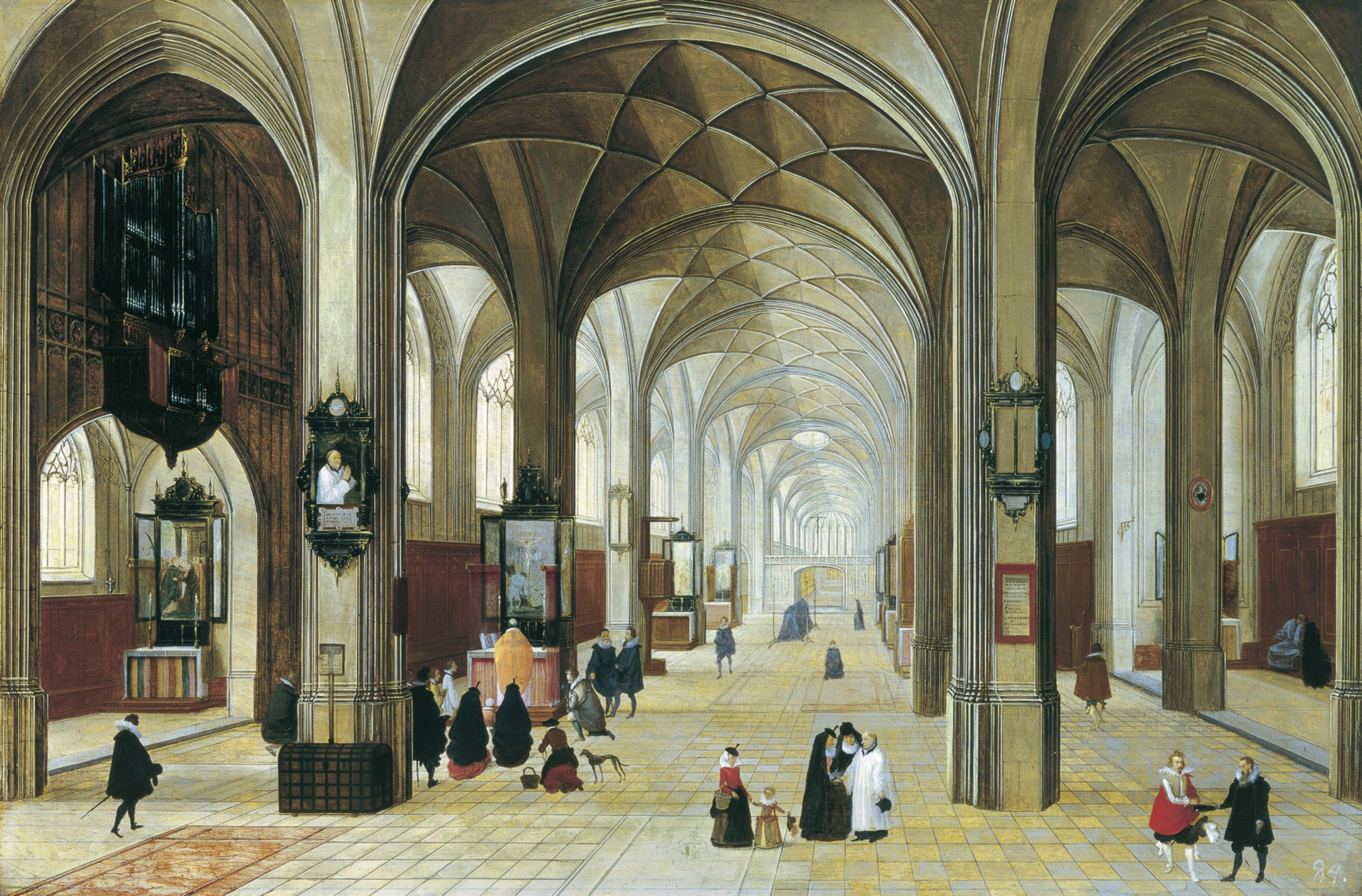 Interior of a Gothic Church. Interior de una iglesia gótica, 1615-1616